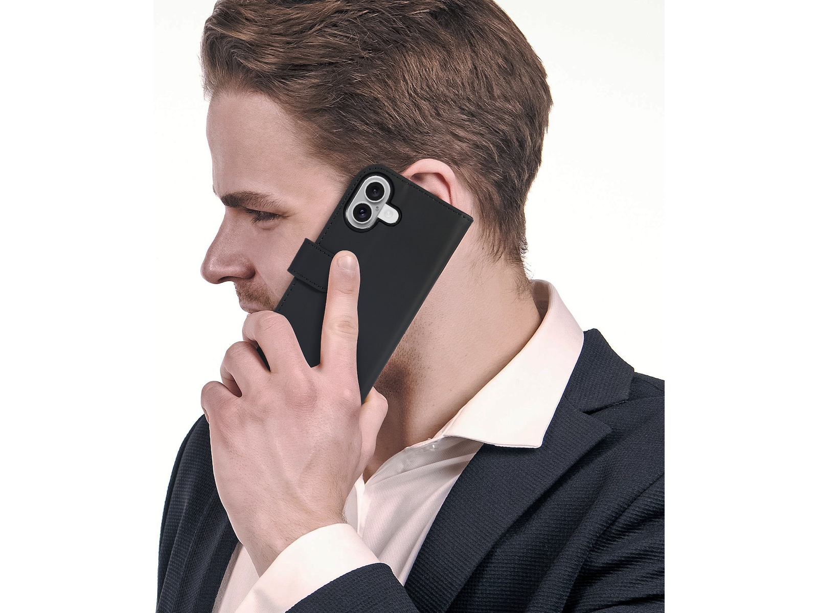 iiglo iPhone 16 Lommebokdeksel (sort) Deksel til mobiltelefon