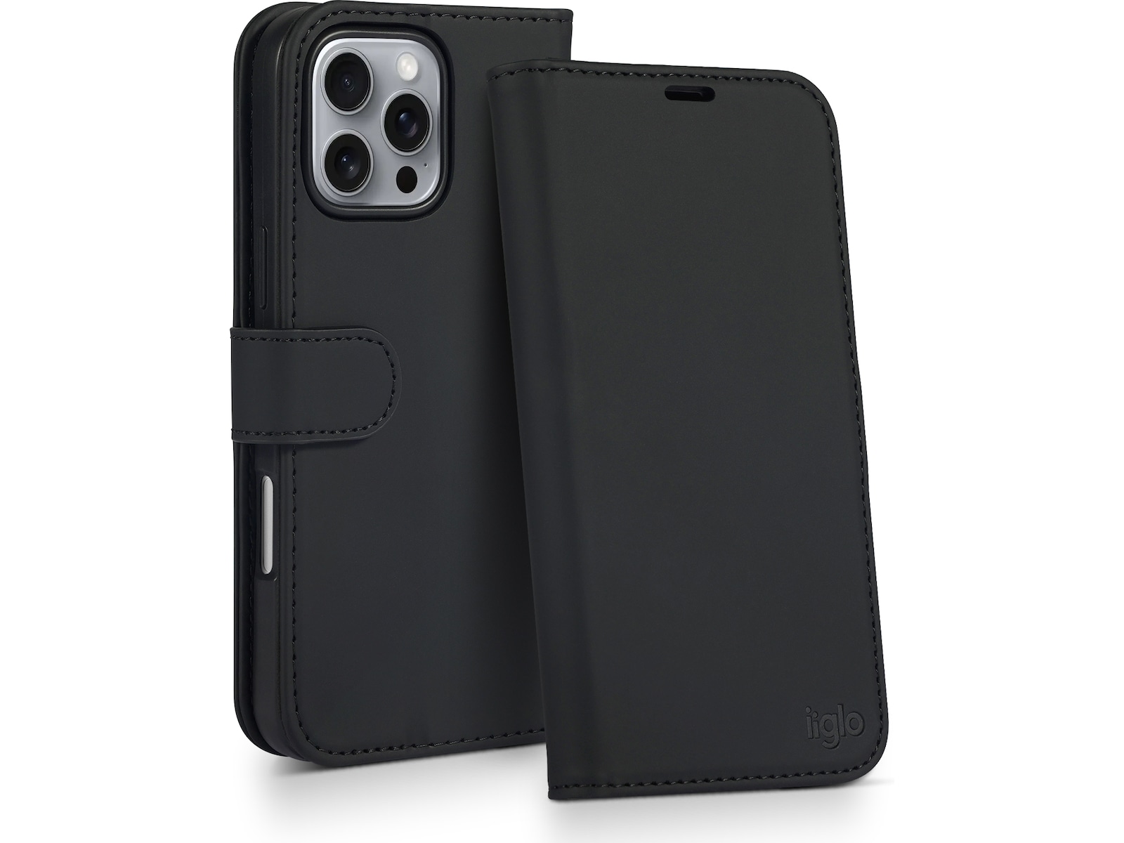 iiglo iPhone 16 Pro Max Lommebokdeksel (sort) Deksel til mobiltelefon