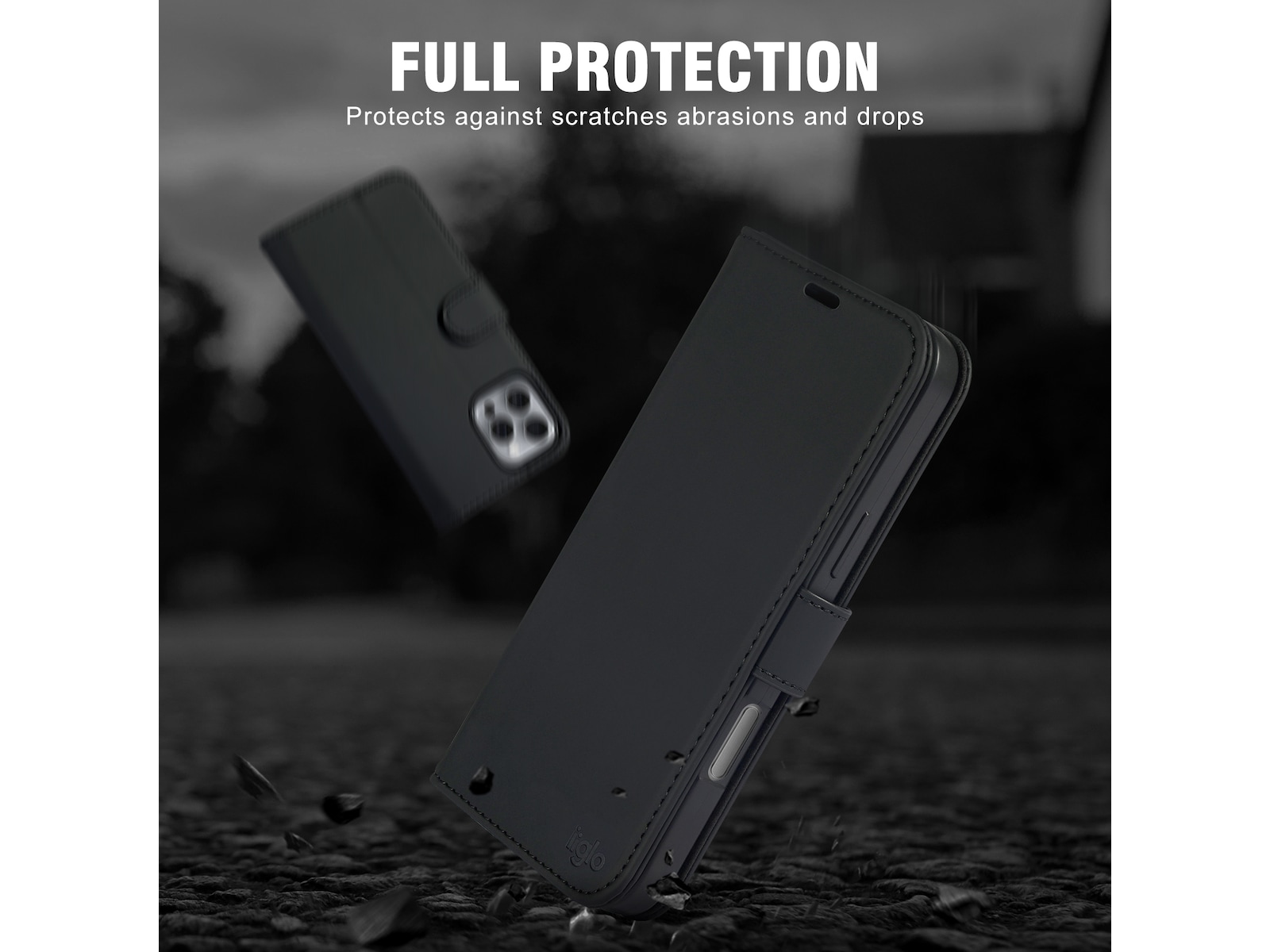 iiglo iPhone 16 Pro Max Lommebokdeksel (sort) Deksel til mobiltelefon