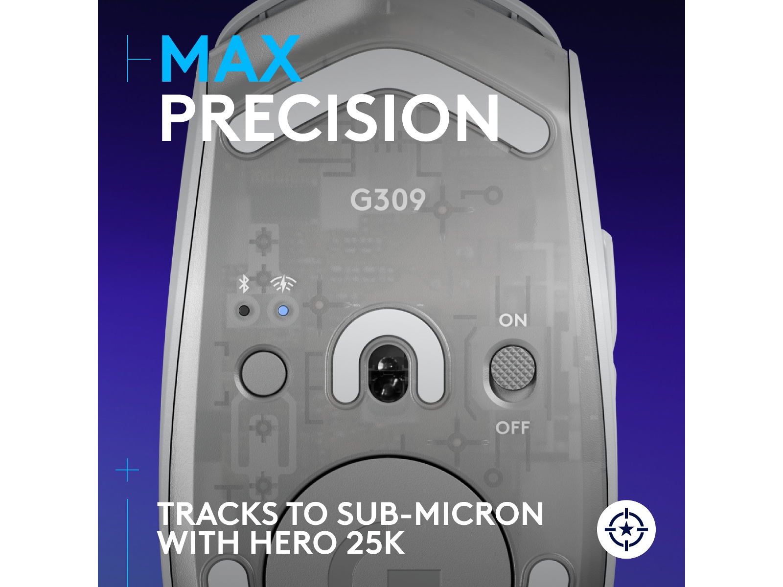 Logitech G G309 Lightspeed Gamingmus (hvit) Gamingmus