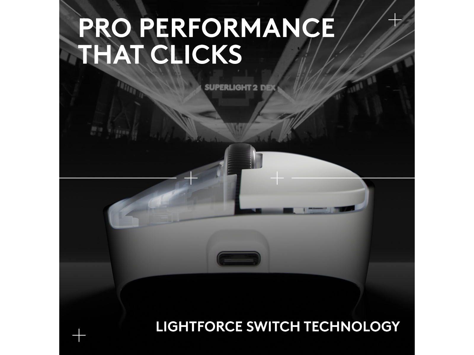 Logitech G Pro X Superlight 2 DEX trådløs gamingmus (hvit) Gamingmus