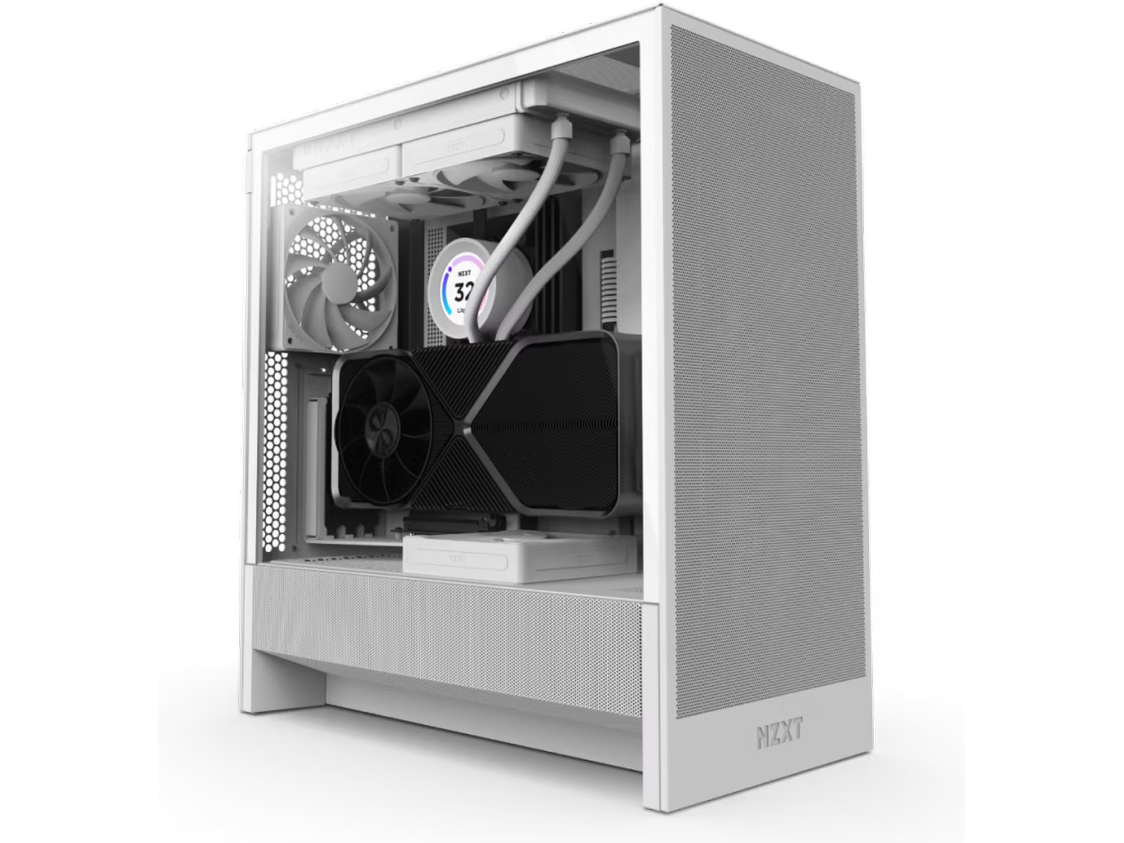 NZXT H5 Flow Mid Tower (hvit) Midi tower