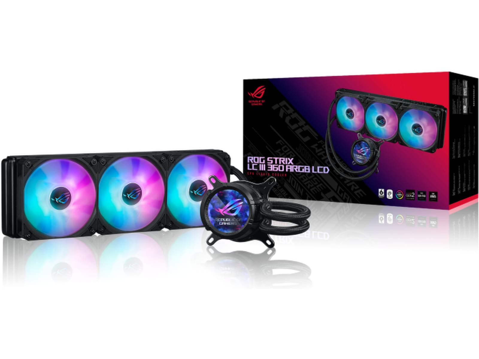 Asus ROG Strix LC III 360 ARGB LCD Kjøler (sort) CPU - Vannkjøling