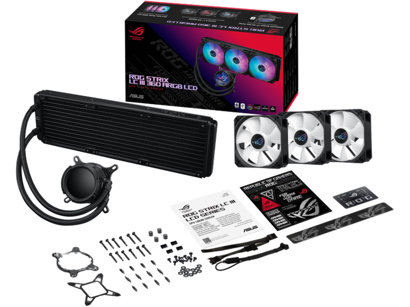 Asus ROG Strix LC III 360 ARGB LCD Kjøler (sort) CPU - Vannkjøling