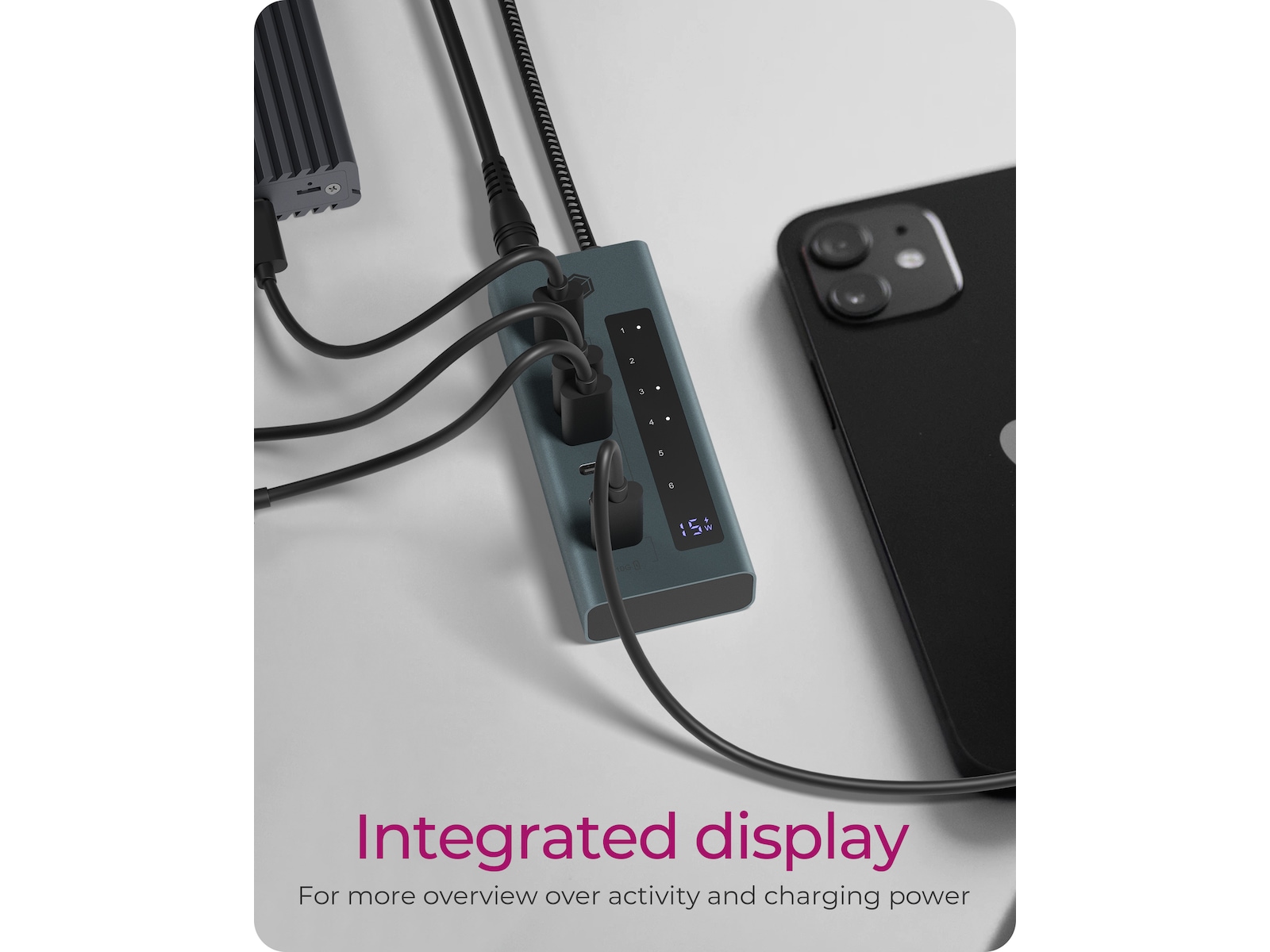 ICY BOX 7 Port USB-C Hub (blå/grå) Dockingstasjon & USB-HUB