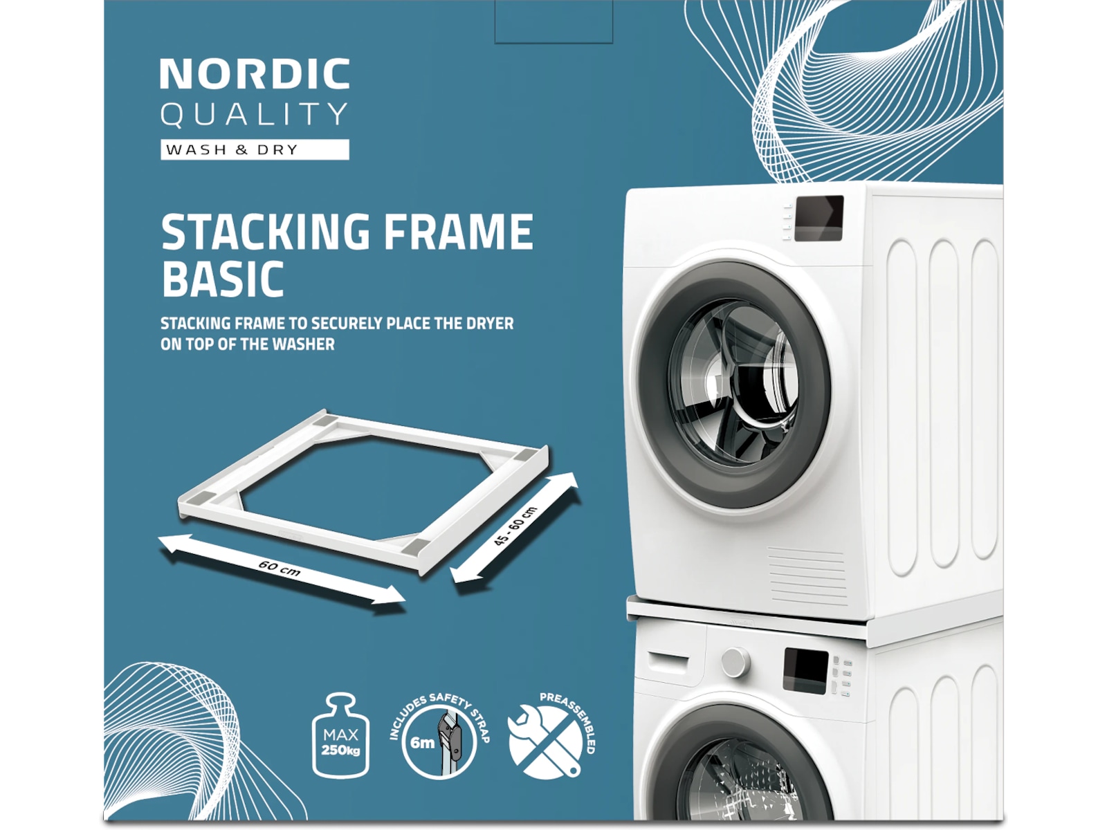 Nordic Quality Stableramme basic, tynn Tilbehør til vaskemaskin og tørketrommel