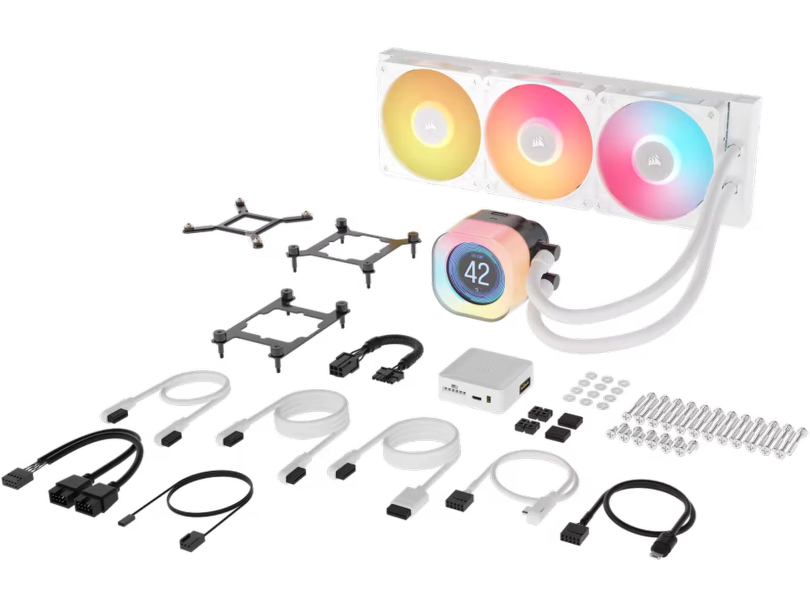 Corsair iCUE LINK TITAN 360 RX LCD AIO Kjøler (hvit) CPU - Vannkjøling