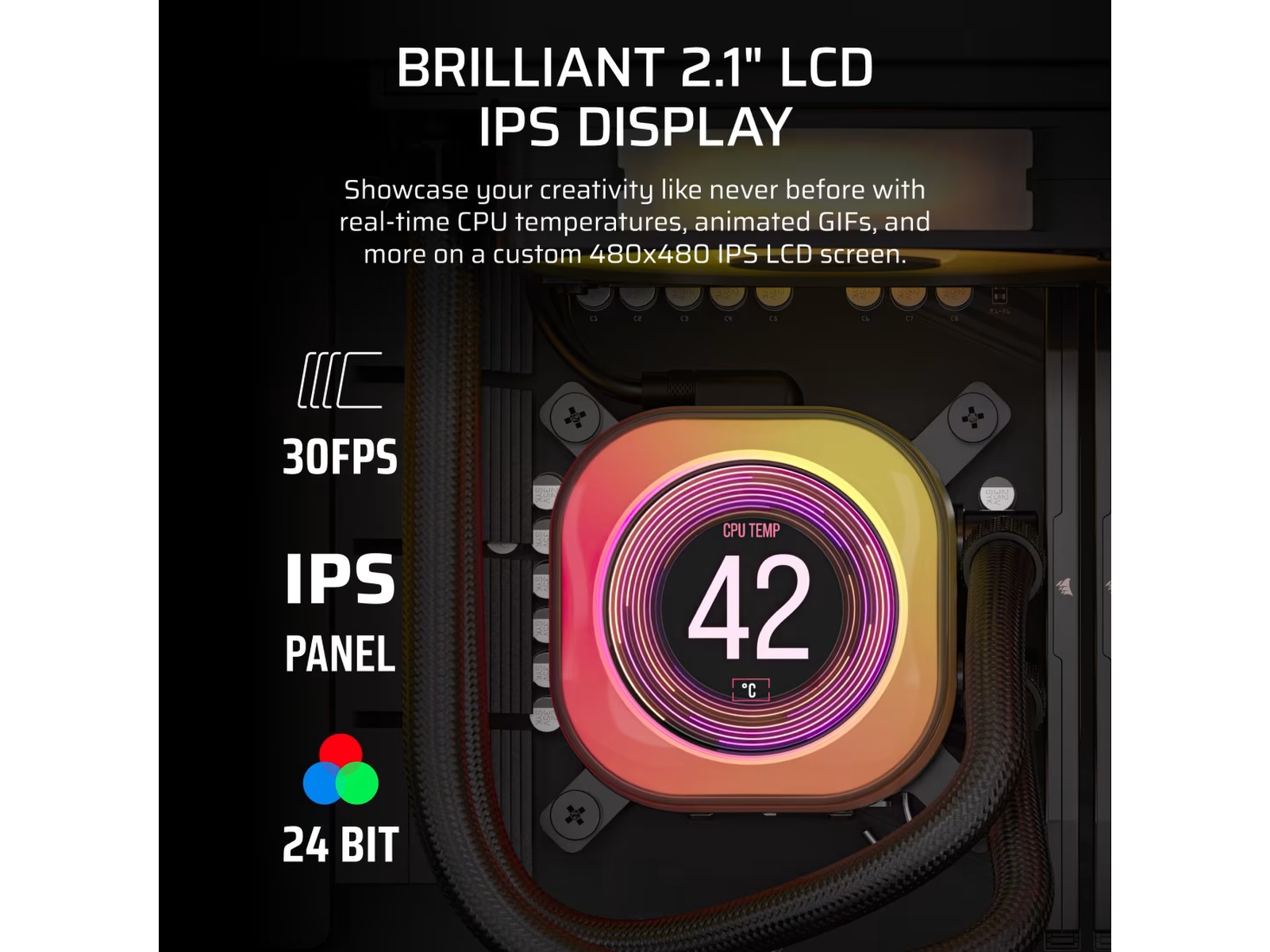 Corsair iCUE LINK TITAN 360 RX LCD AIO Kjøler (sort) CPU - Vannkjøling