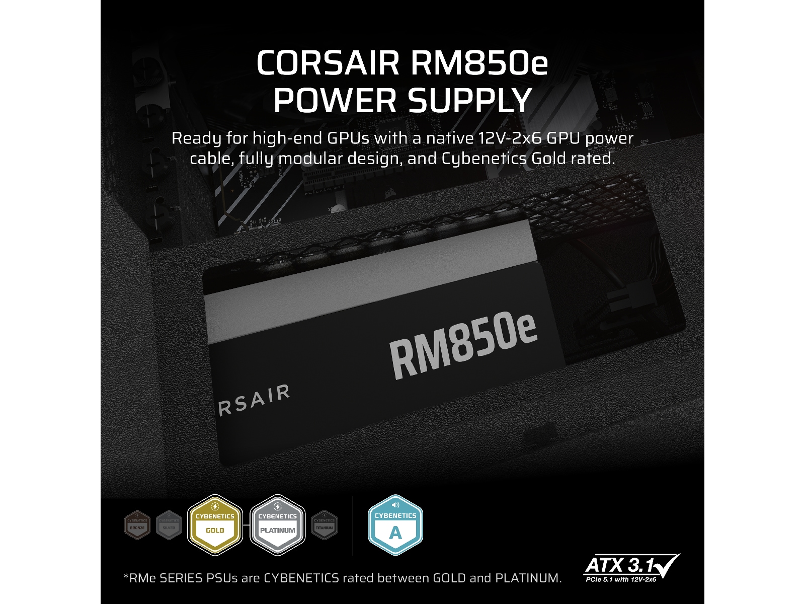 Corsair RMe Series RM850e PSU (sort) Enheter