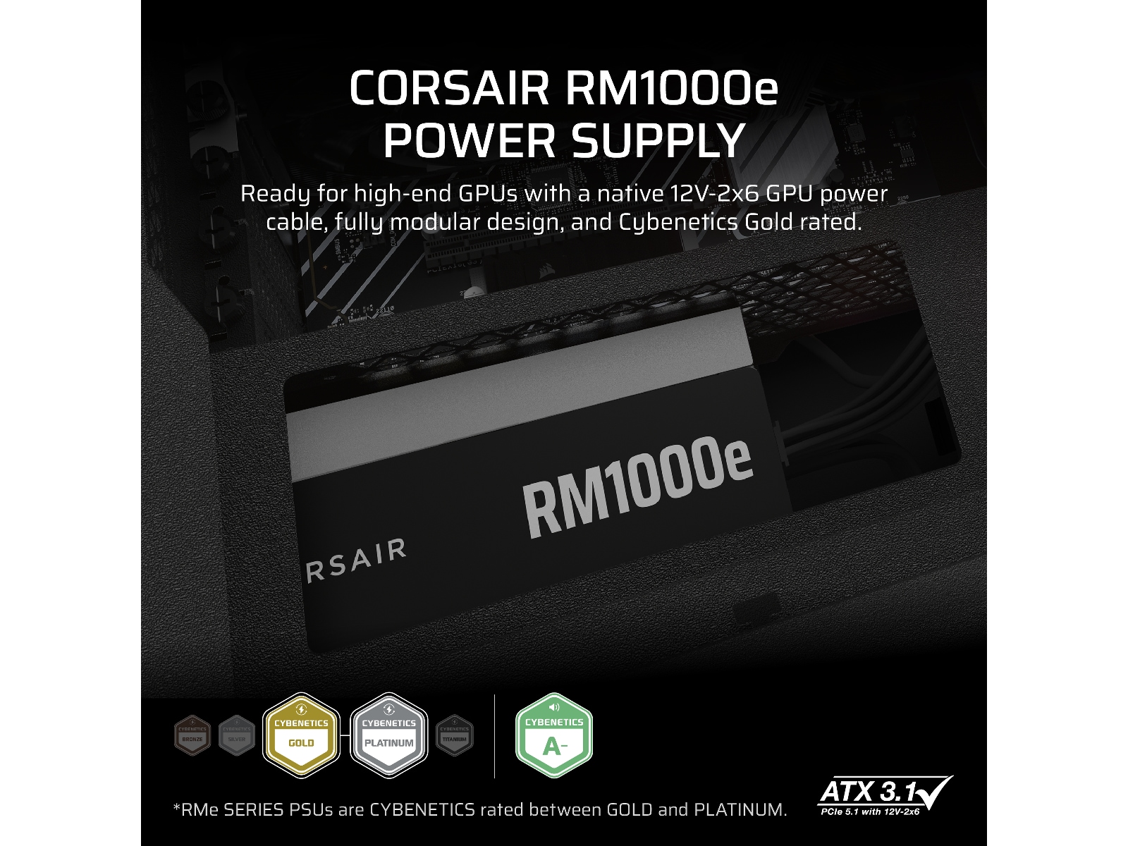 Corsair RMe Series RM1000e PSU (sort) Enheter