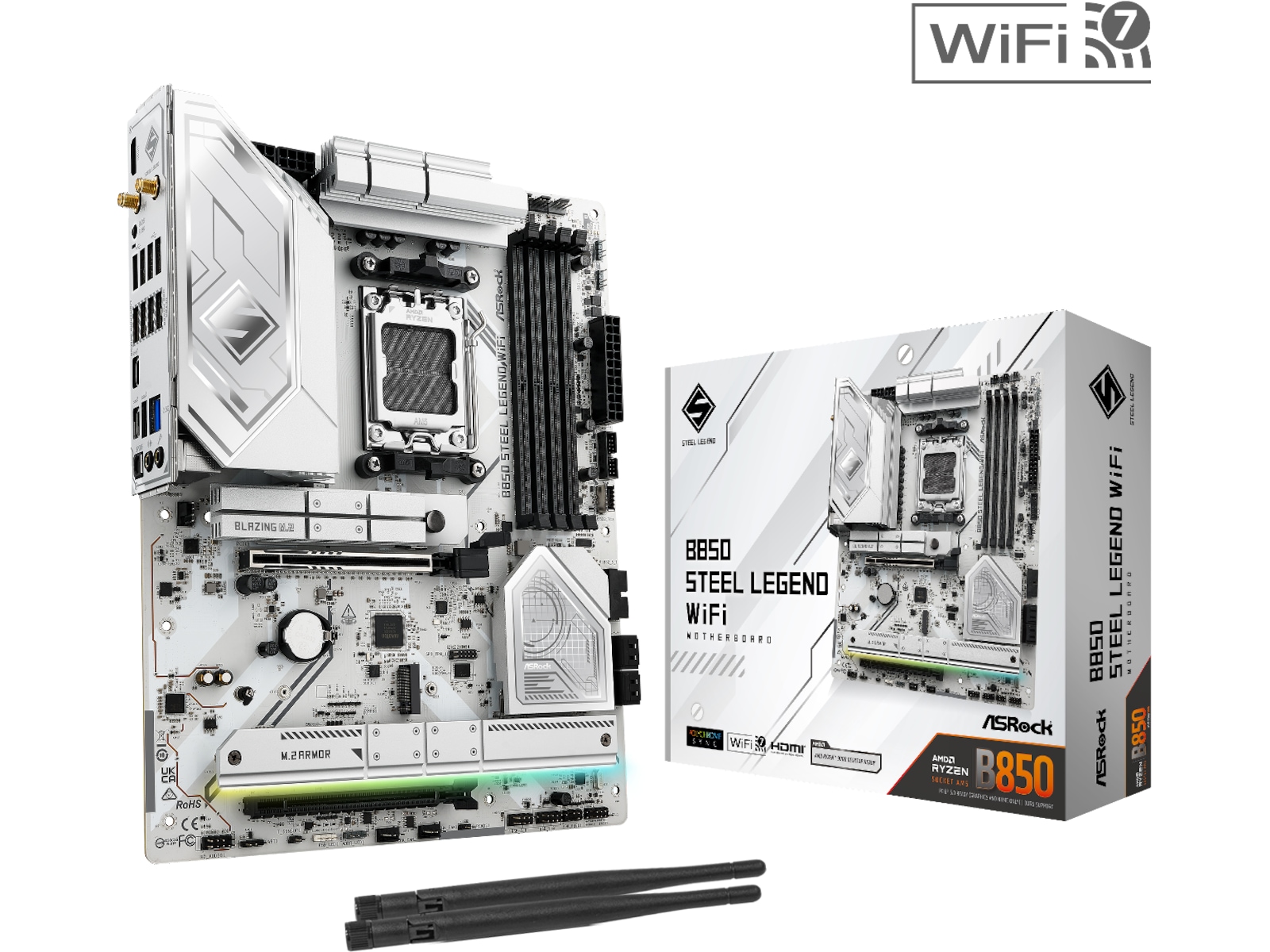 ASRock B850 Steel Legend WiFi Hovedkort AMD Socket