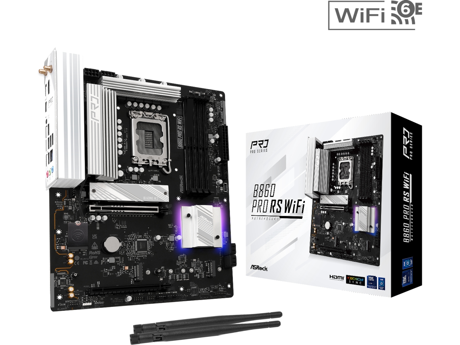 ASRock B860 Pro RS WiFi Hovedkort Intel Socket