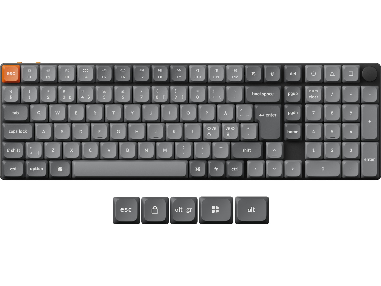 Keychron K17 MAX QMK/VIA Gateron Red trådløst gamingtastatur Gamingtastatur