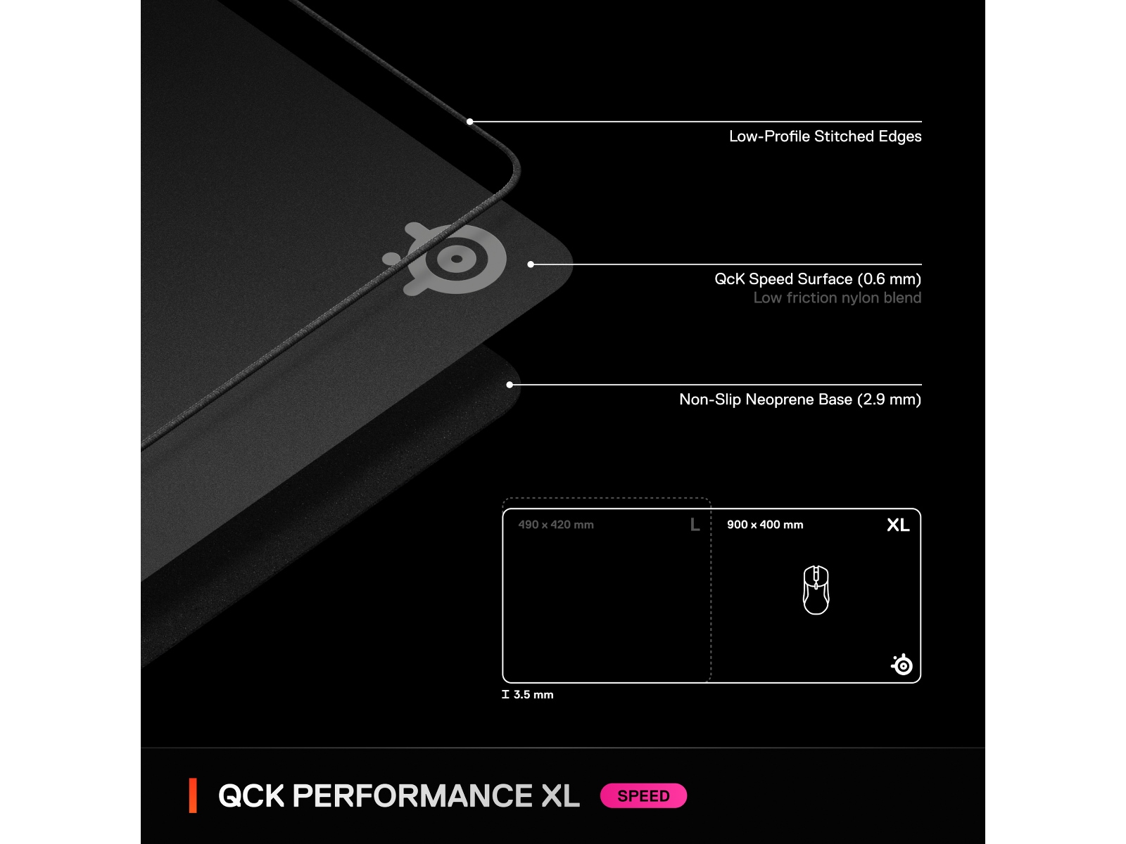 SteelSeries QcK Performance XL Speed gamingmusematte Gamingmusematte