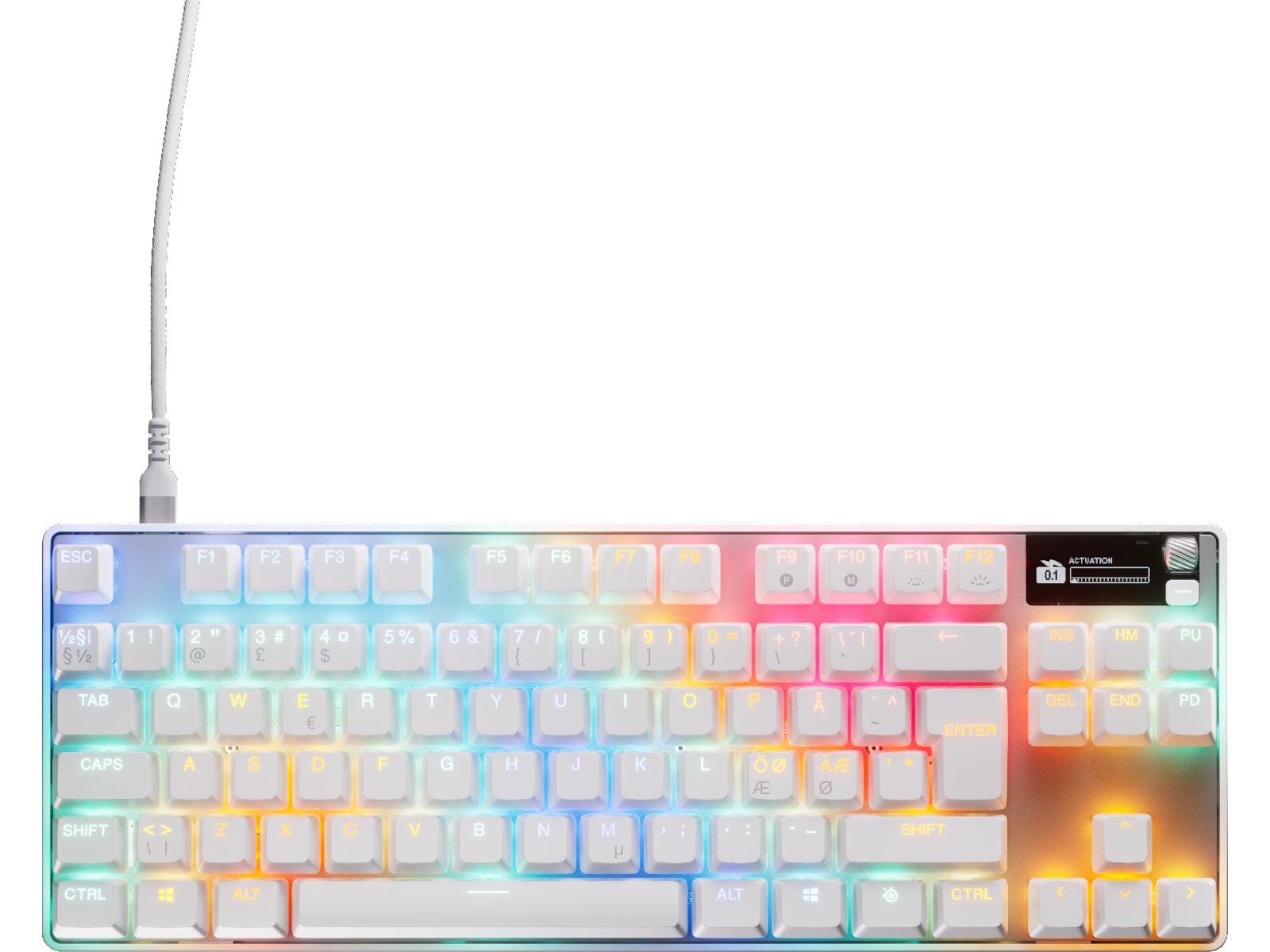 SteelSeries Apex Pro TKL Gen 3 gamingtastatur (hvit) Gamingtastatur