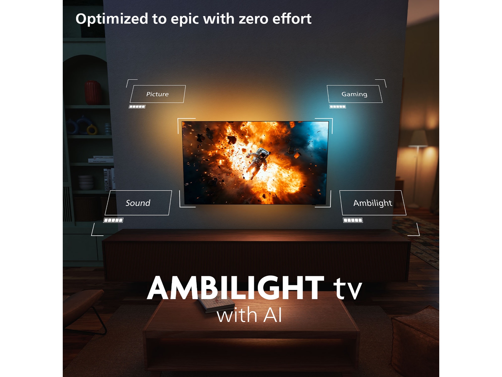 Philips 42" OLED810/12 OLED Smart Ambilight AI TV (2025) 20 - 49 tommer TV