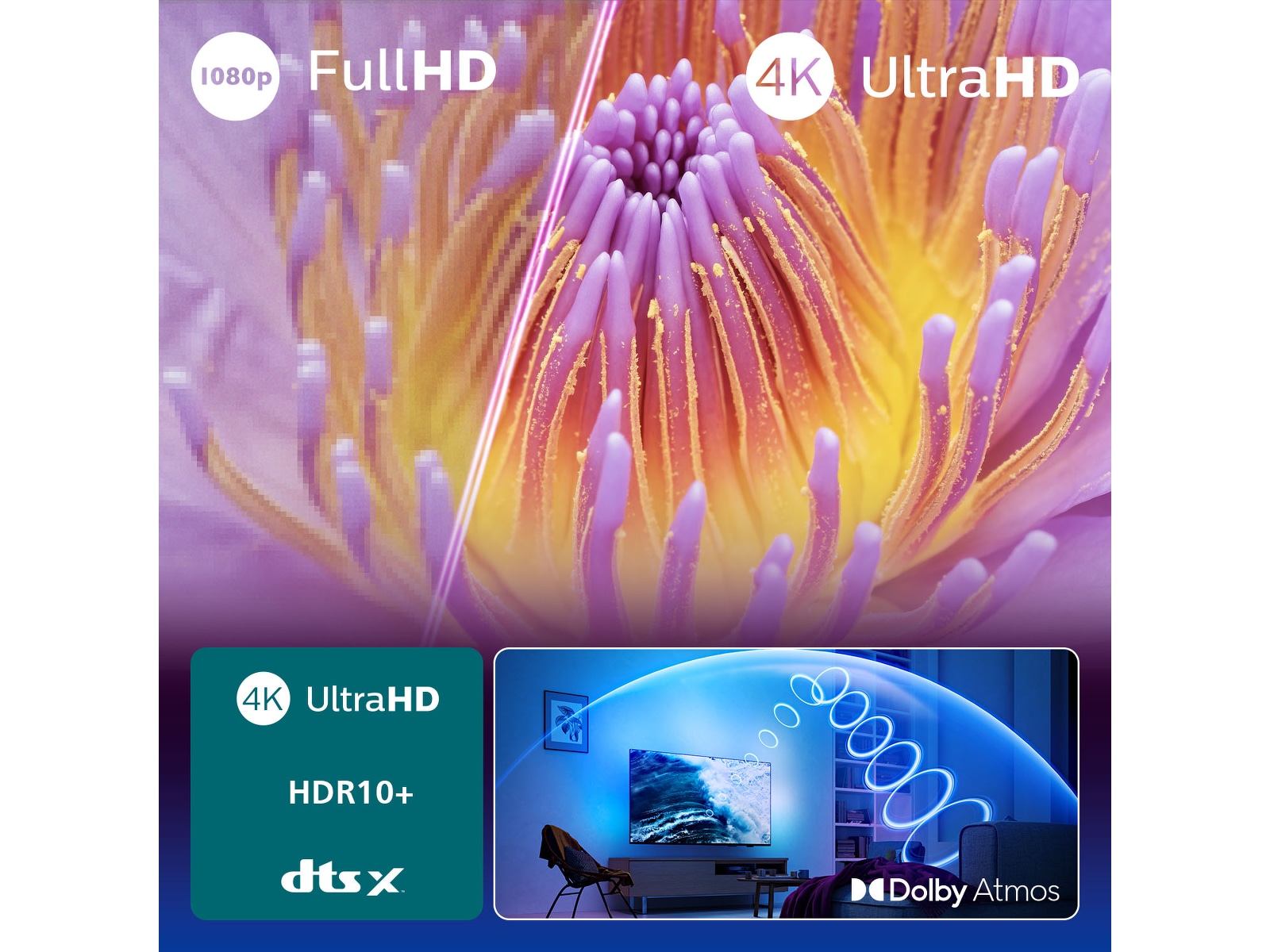 Philips 43" PUS8000/12 4K LED Smart Ambilight TV (2025) 20 - 49 tommer TV