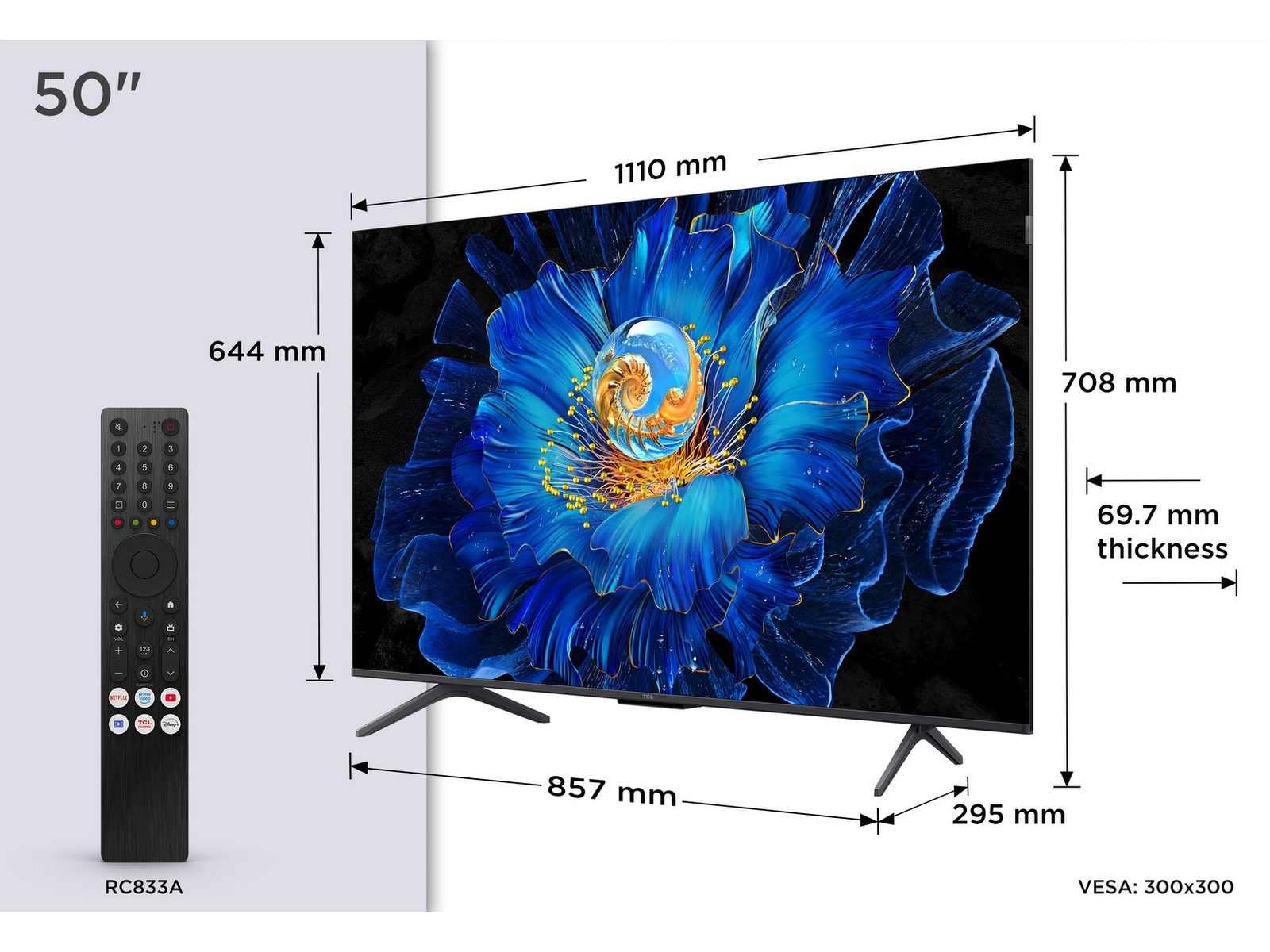 TCL 50" C69KS 4K QD-Mini LED Google TV 50 - 59 tommer TV