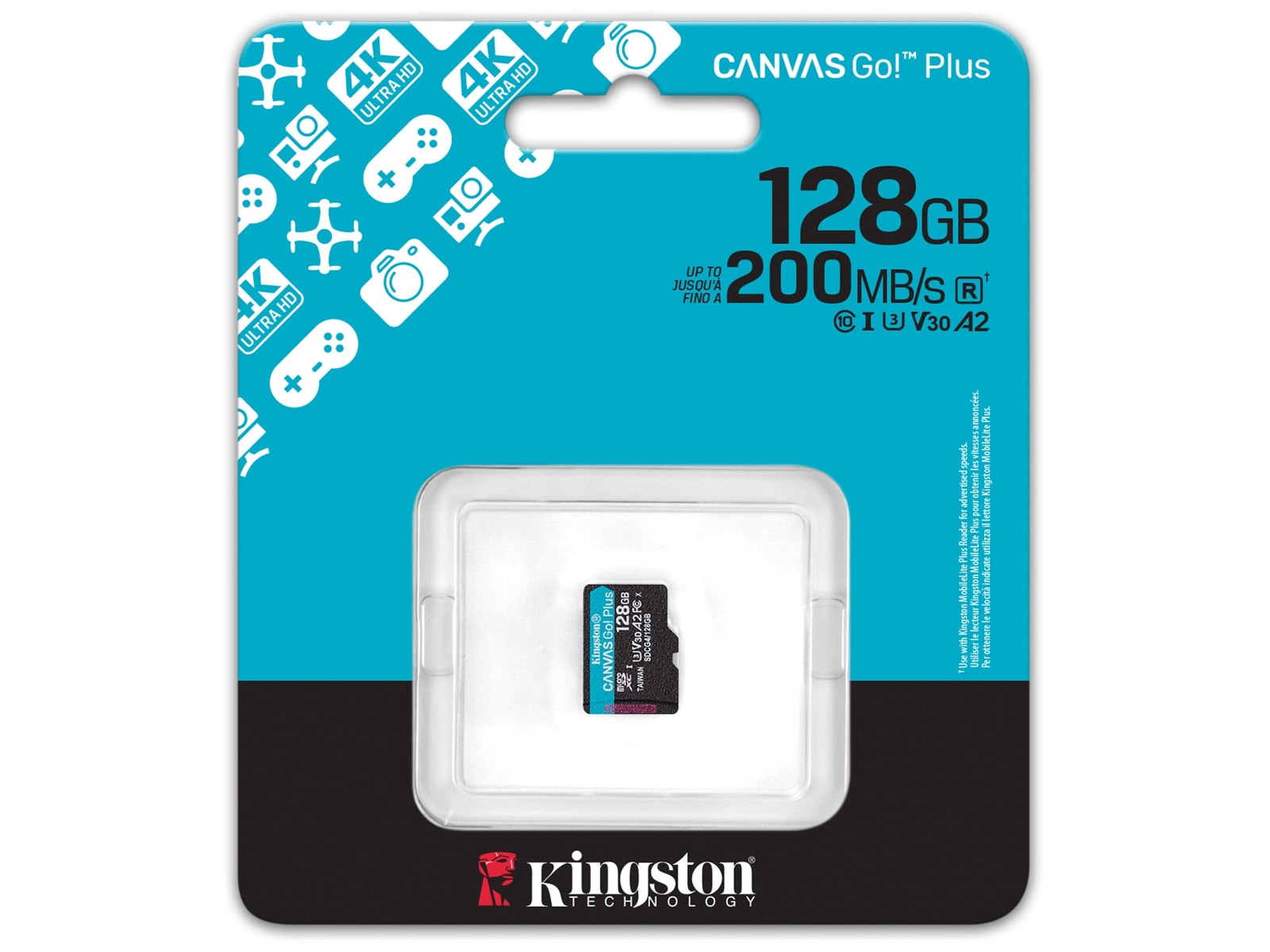 Kingston Canvas Go! Plus microSD 128GB Minnekort til foto & video