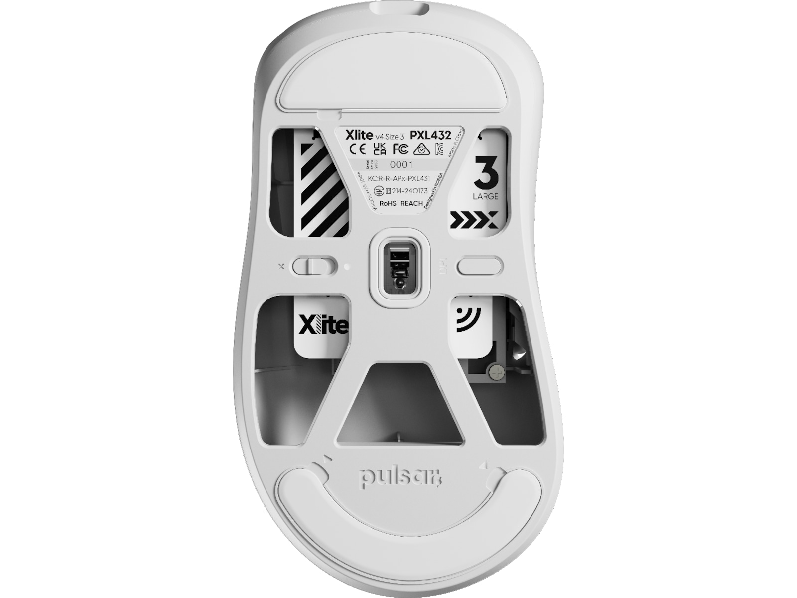 Pulsar Xlite V4 Large Trådløs gamingmus (hvit) Gamingmus