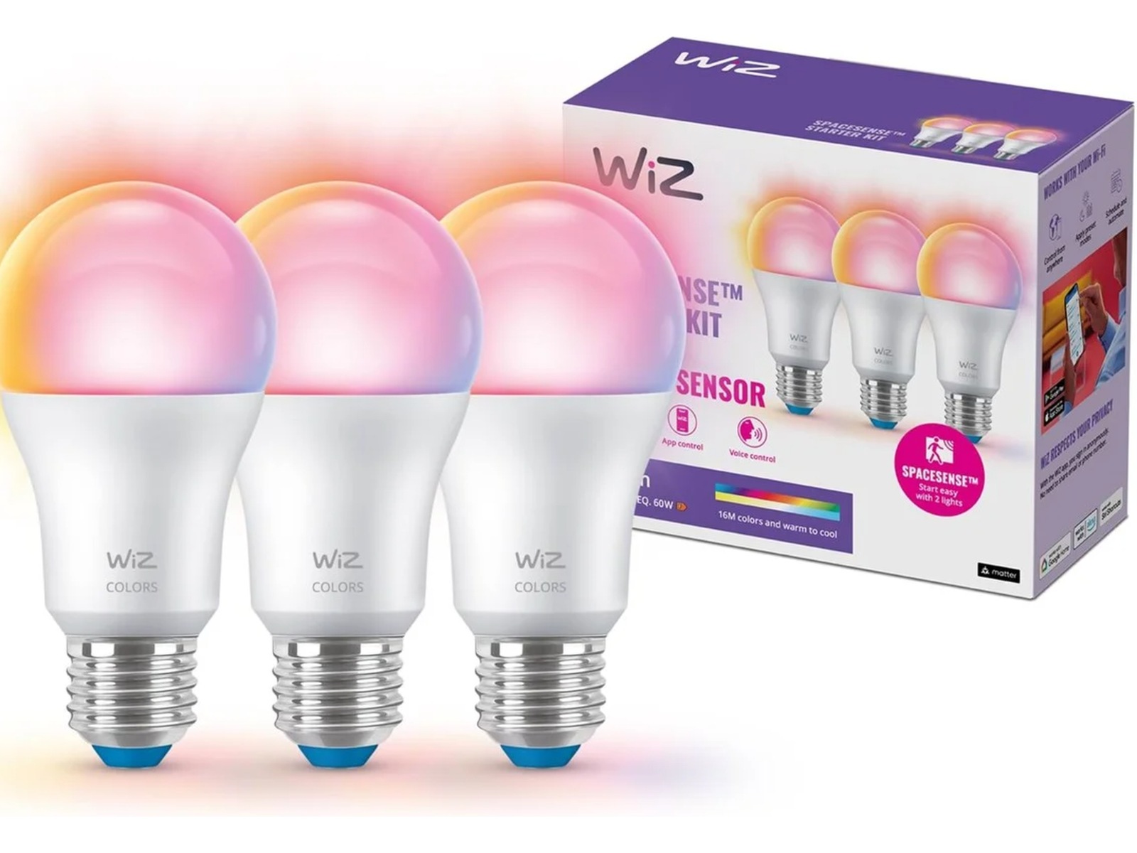 WiZ BLE 60w E27 lyspære (3-pack) Lyspærer & LED-pærer