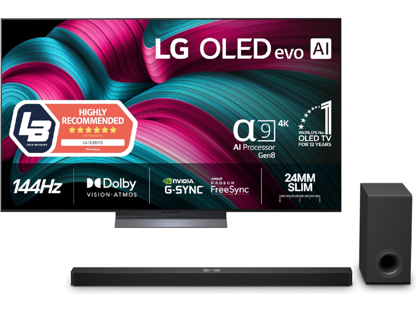 LG 55" C5 AI 4K OLED Smart TV (2025) + Soundbar 50 - 59 tommer TV