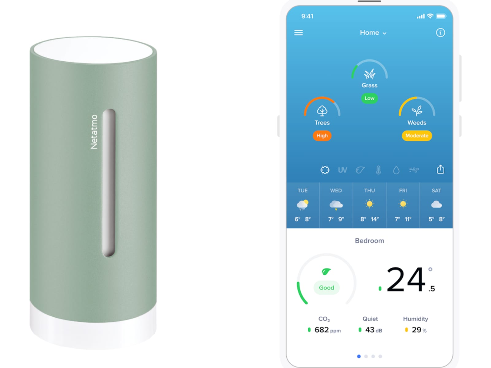Netatmo Ekstra Innendørsmodul Original (mint) Værstasjoner