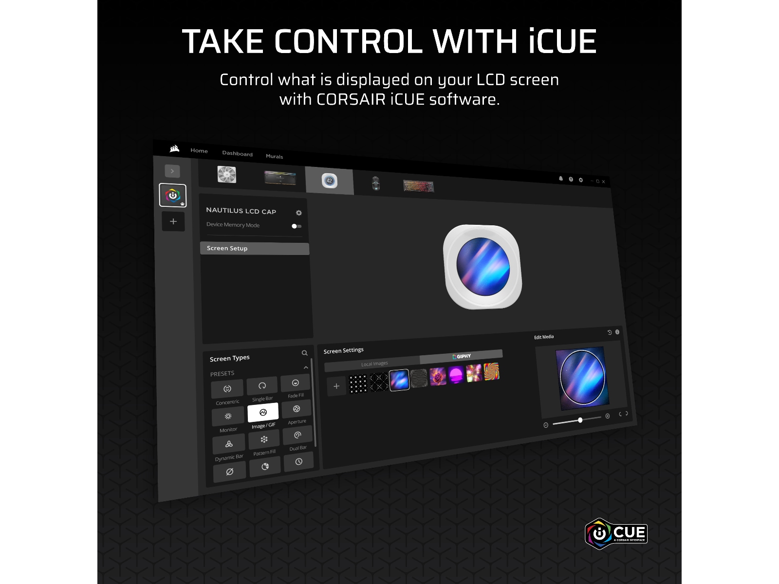 Corsair Nautilus 360 RS LCD Kjøler (hvit) CPU - Vannkjøling