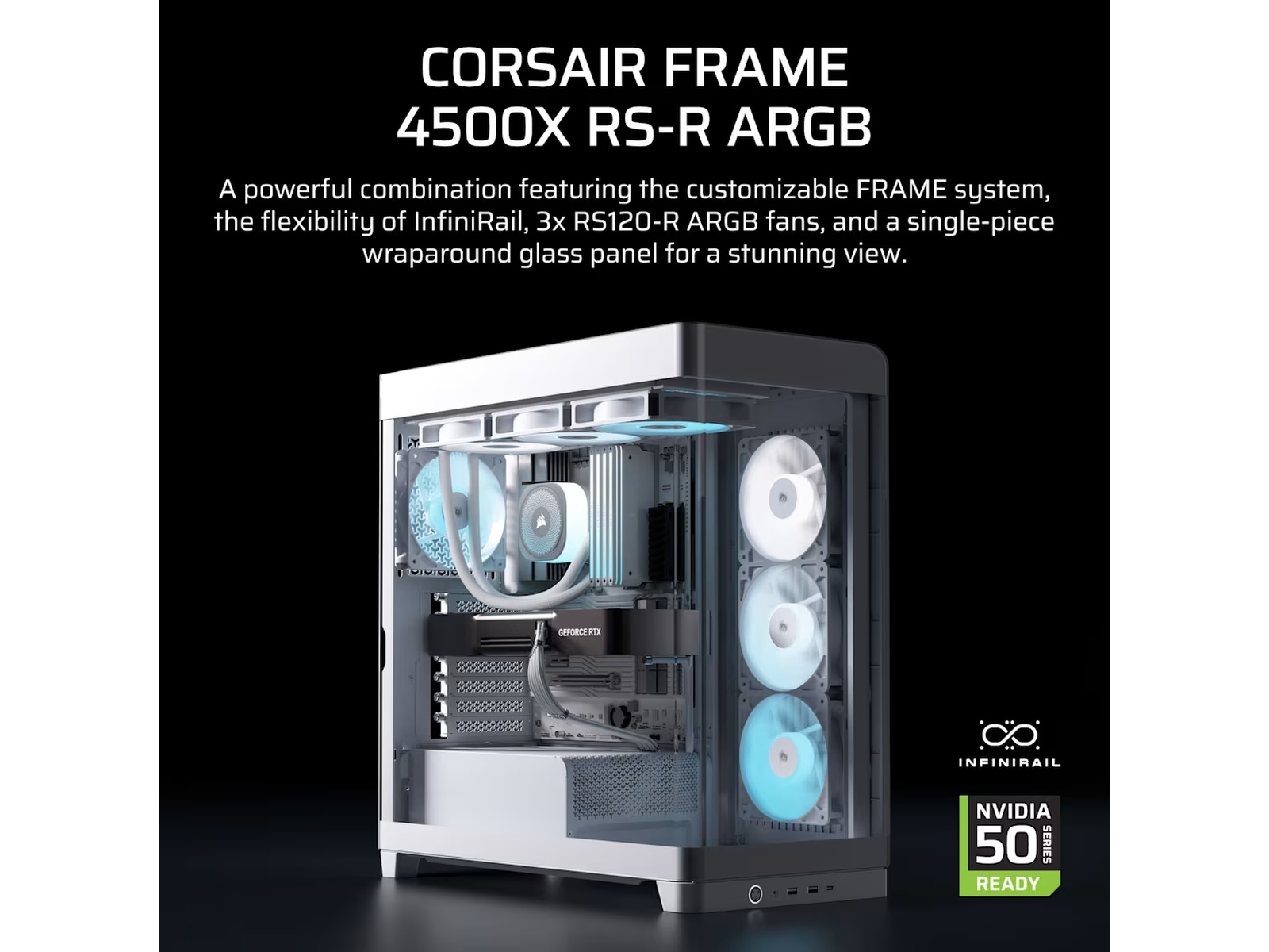 Corsair FRAME 4500X RS-R ARGB Mid Tower (hvit) Midi tower