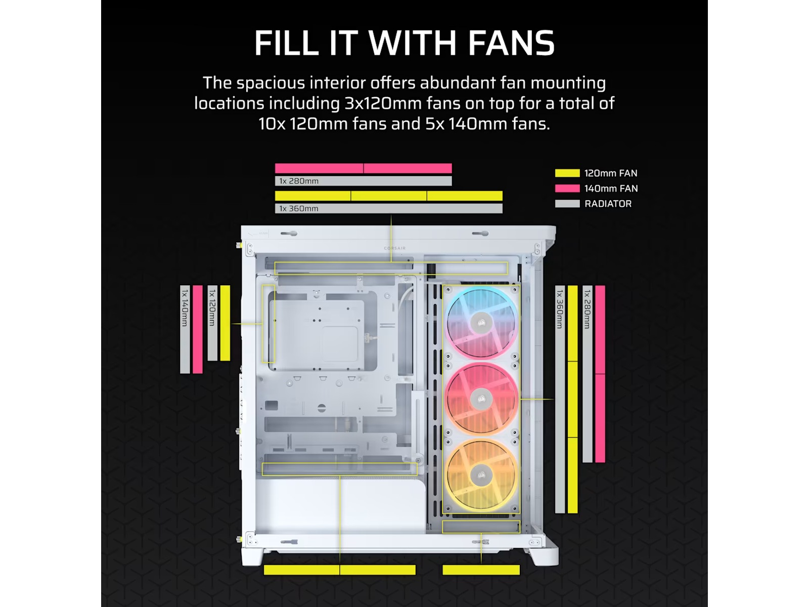 Corsair FRAME 4500X LX-R RGB Mid Tower (hvit) Midi tower