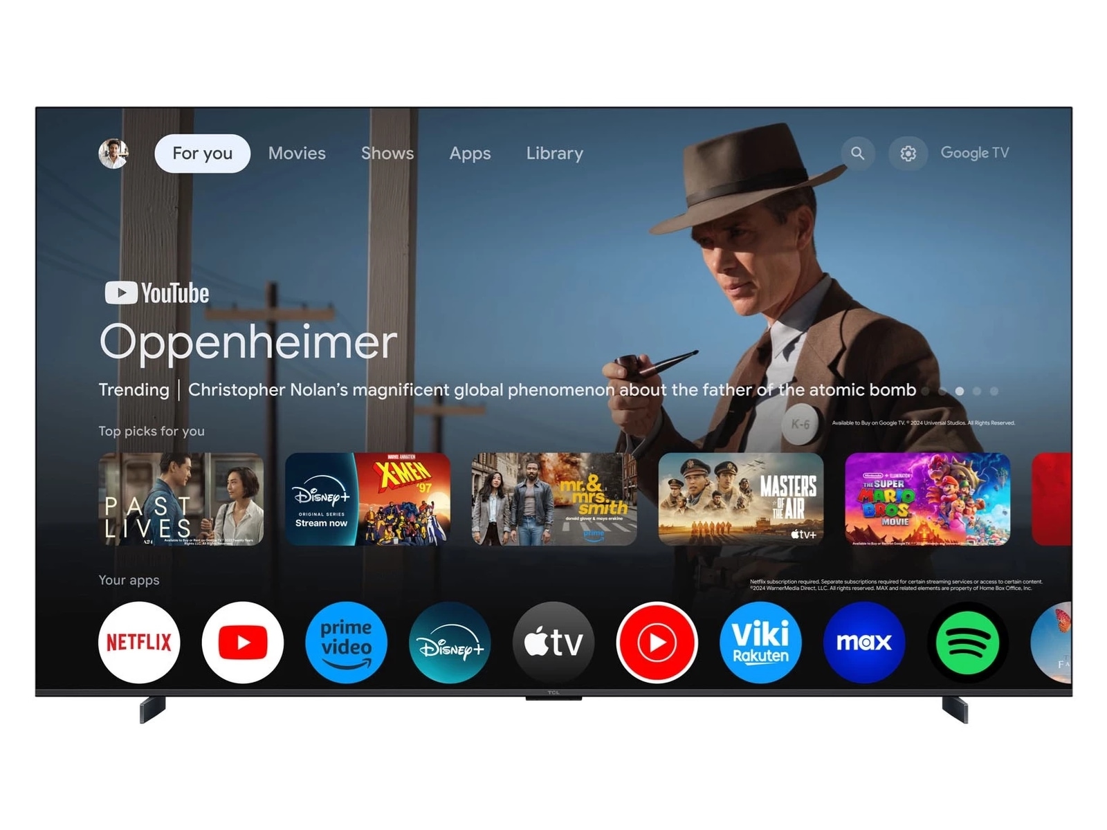 TCL 98" T8C 4K QLED Google TV (2025) Over 80 tommer TV