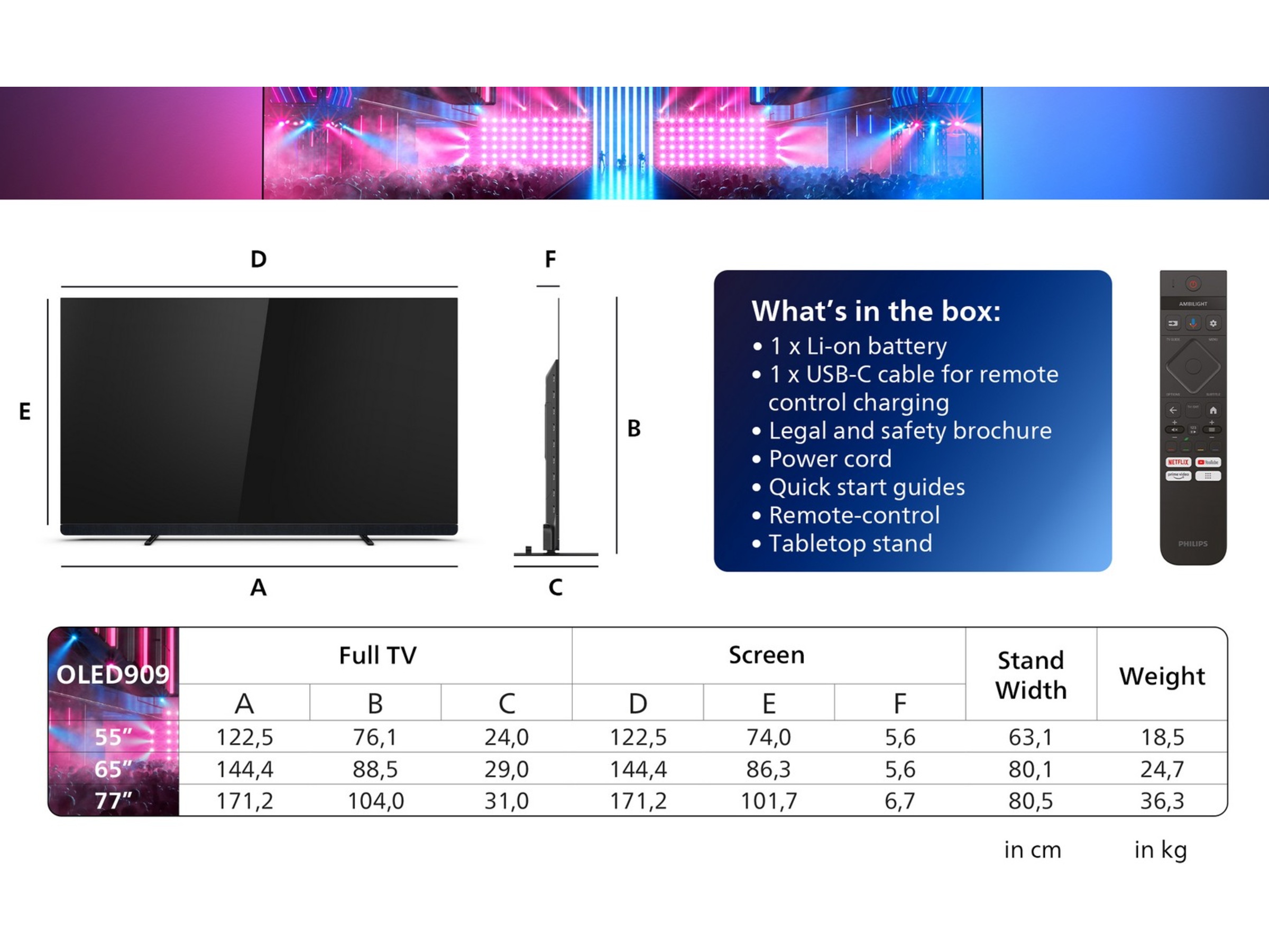 Philips 77" 4K UHD OLED+ Smart TV Ambilight 77OLED909 -B-Grade Demo TV/projektor