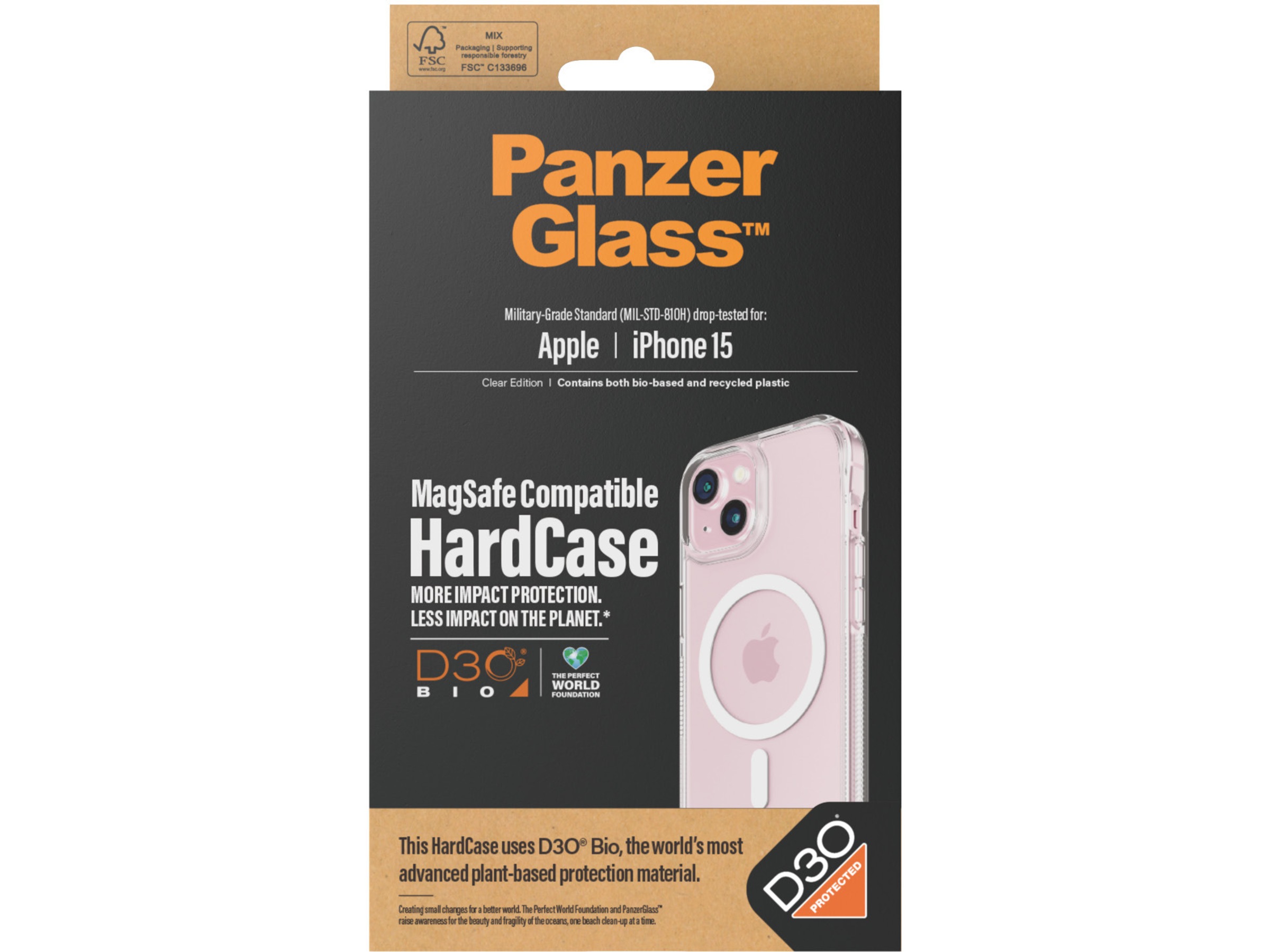 PanzerGlass iPhone 15 HardCase Deksel (gjennomsiktig) Deksel til mobiltelefon