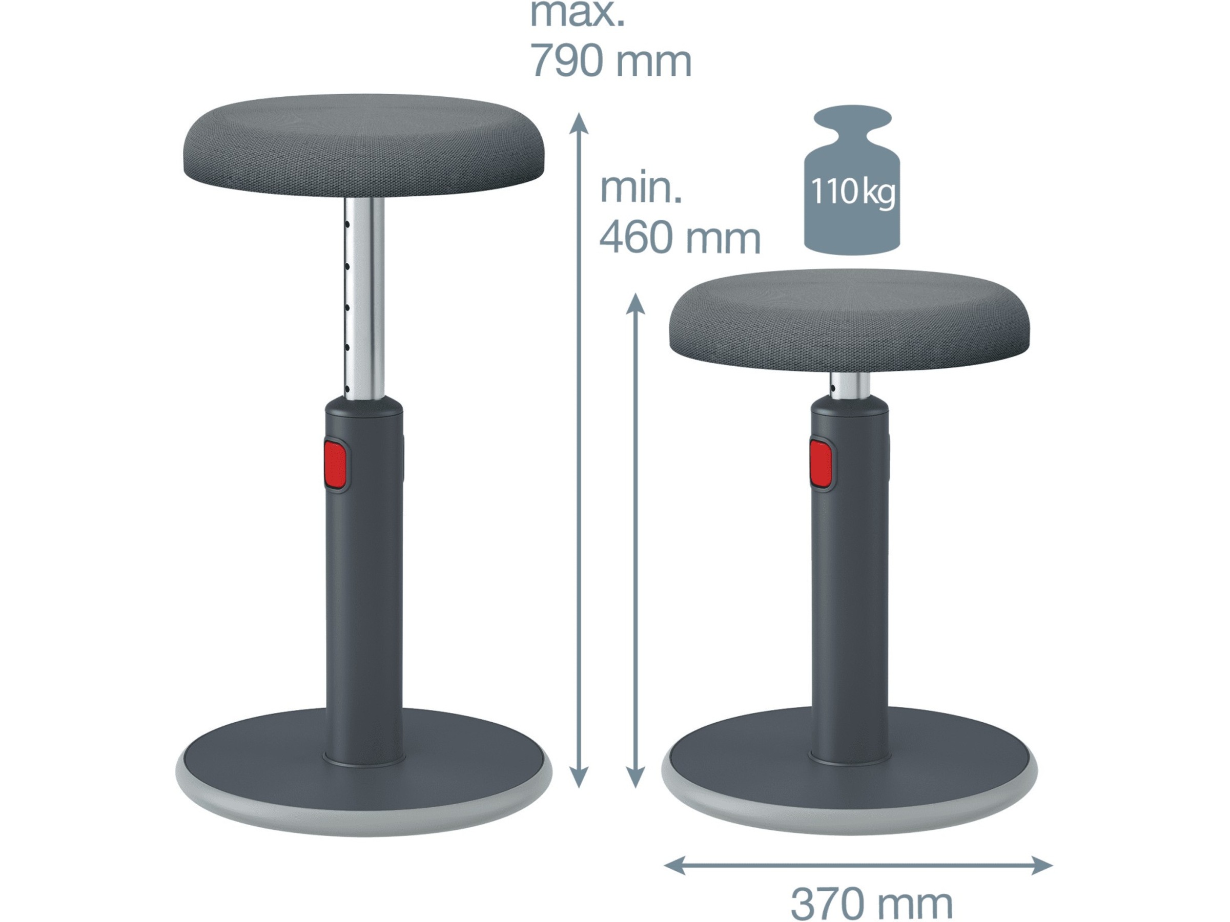 Leitz Ergo Cosy Active Sit Stand Balansestol (grå) Kontorstoler