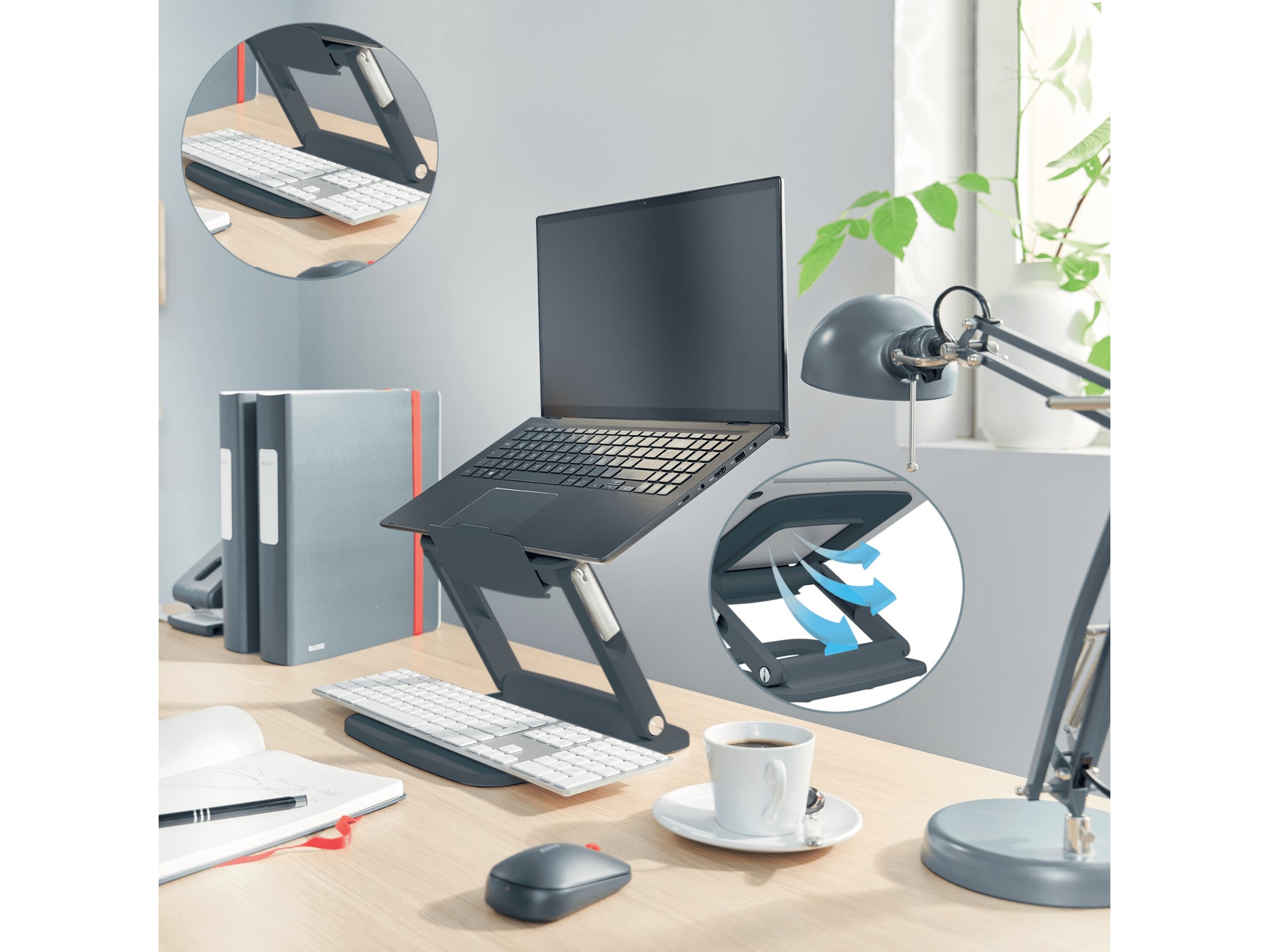 Leitz Ergo Multivinkel Laptopstøtte (grå) Laptopstand