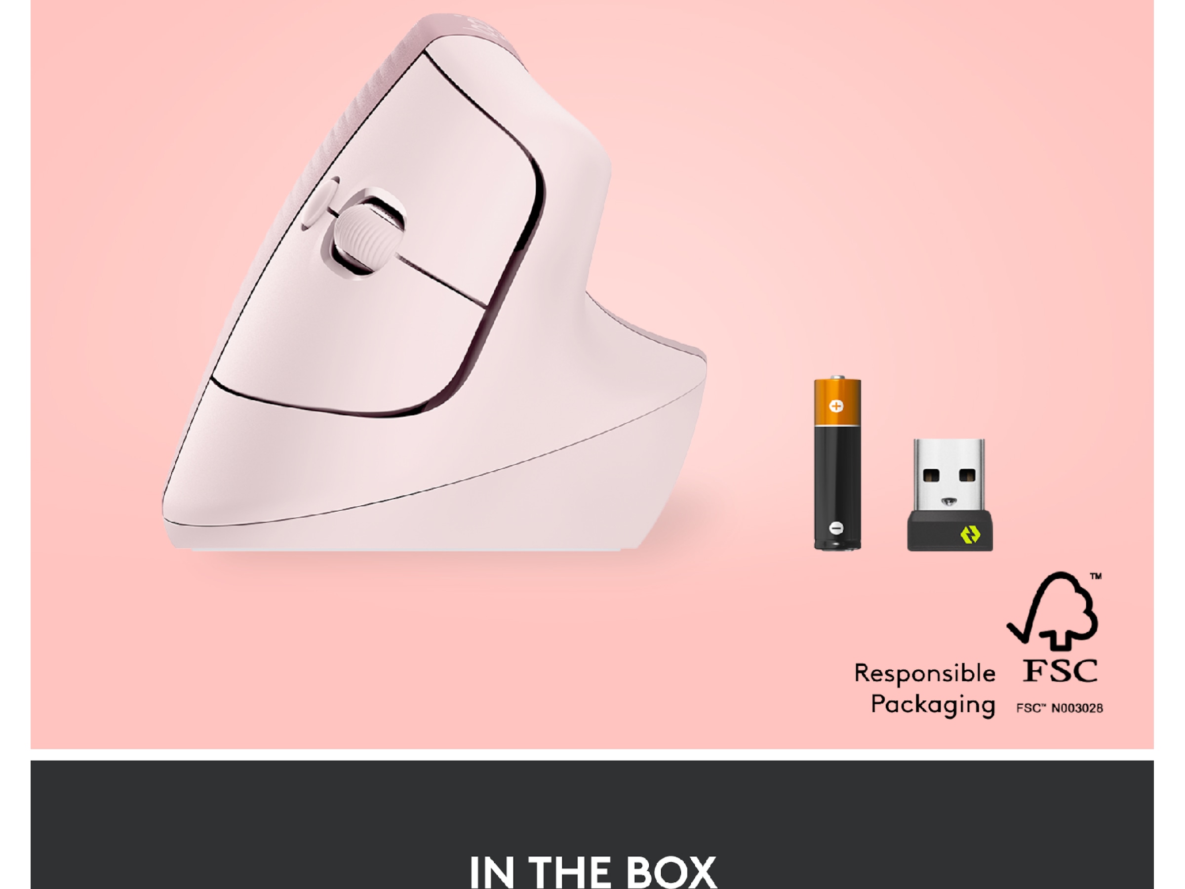 Logitech Lift Vertikal mus (dark rose) Mus