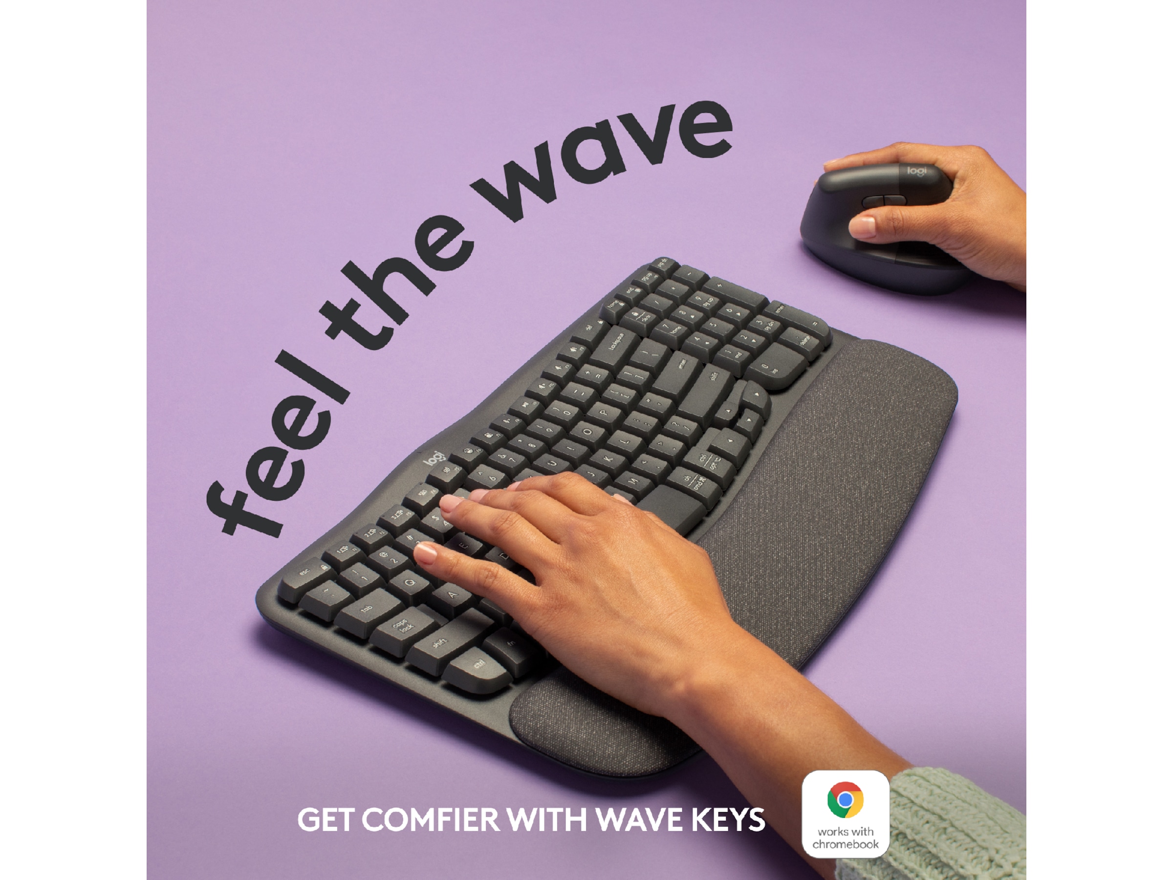 Logitech Wave Keys trådløst tastatur (grafitt) Tastatur