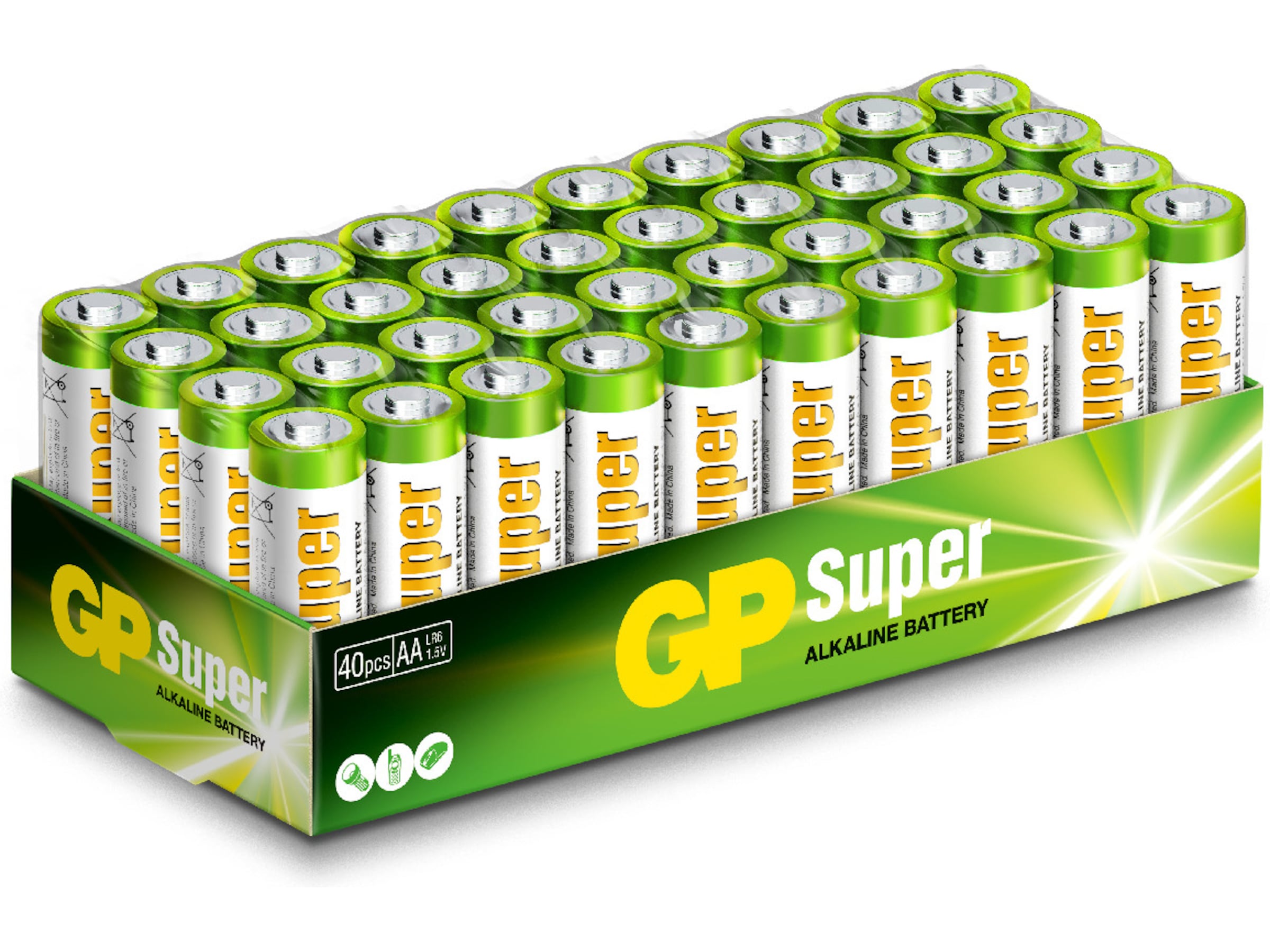 GP Super Alkaline AA/LR6 batteri, 40-pk Batterier til generell bruk