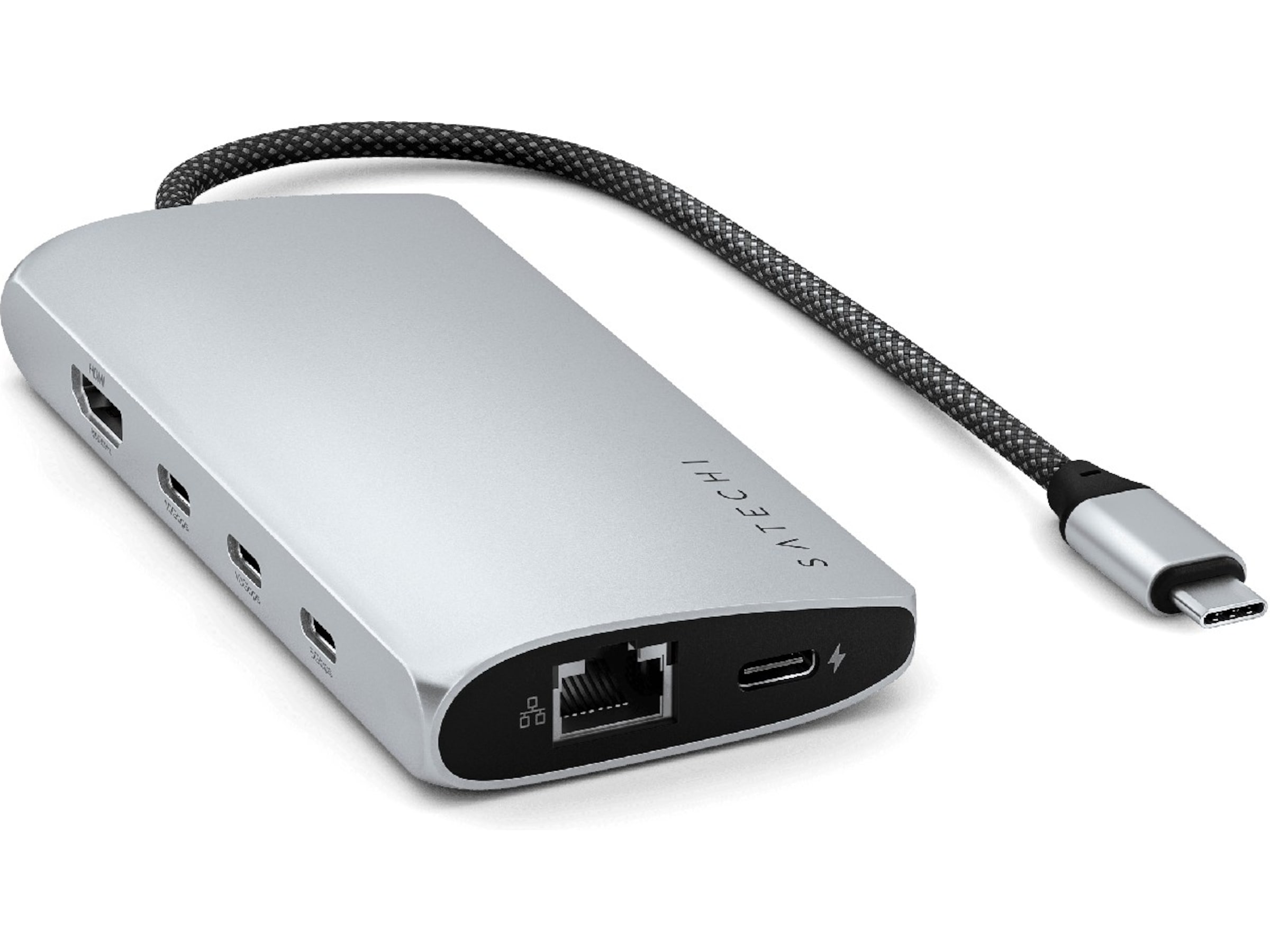 Satechi Multiport 8K Docking V3 (sølv) Dockingstasjon & USB-HUB