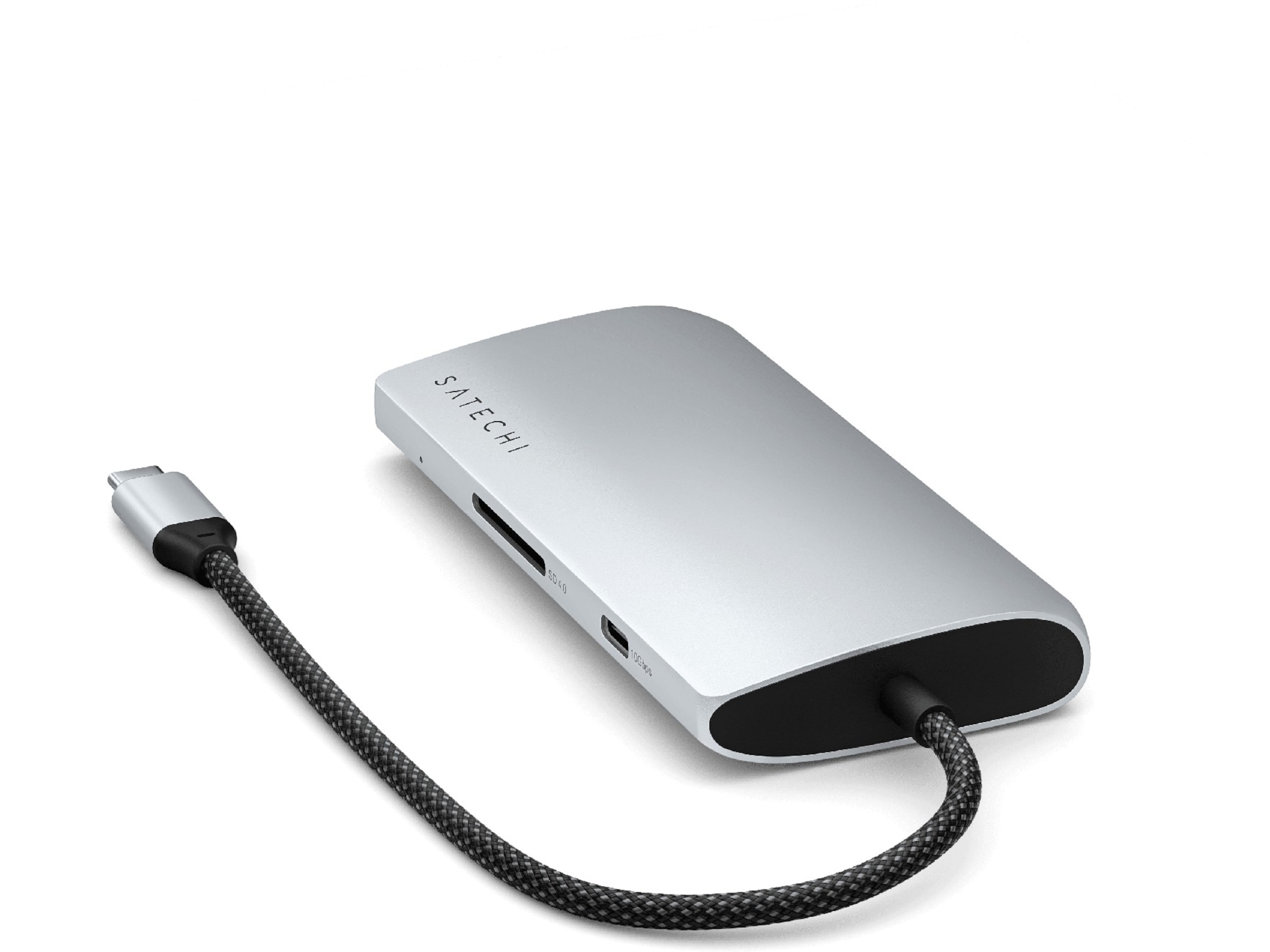 Satechi Multiport 8K Docking V3 (sølv) Dockingstasjon & USB-HUB