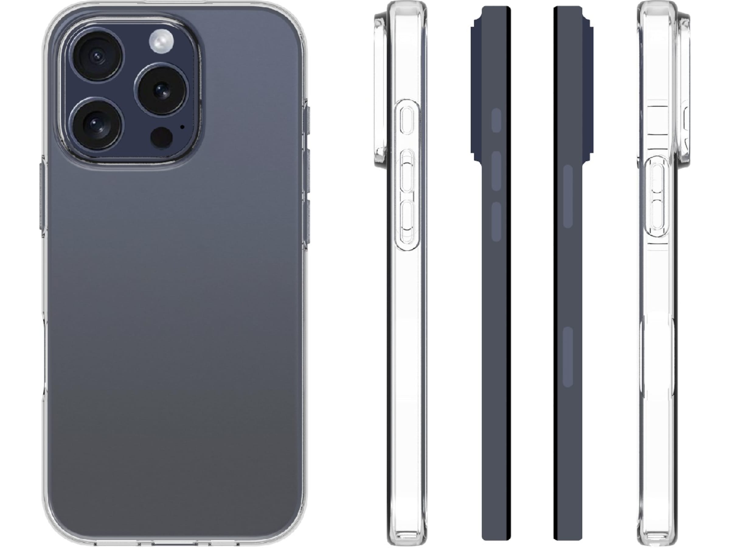 iiglo iPhone 16 Pro Silikondeksel (gjennomsiktig) Deksel til mobiltelefon