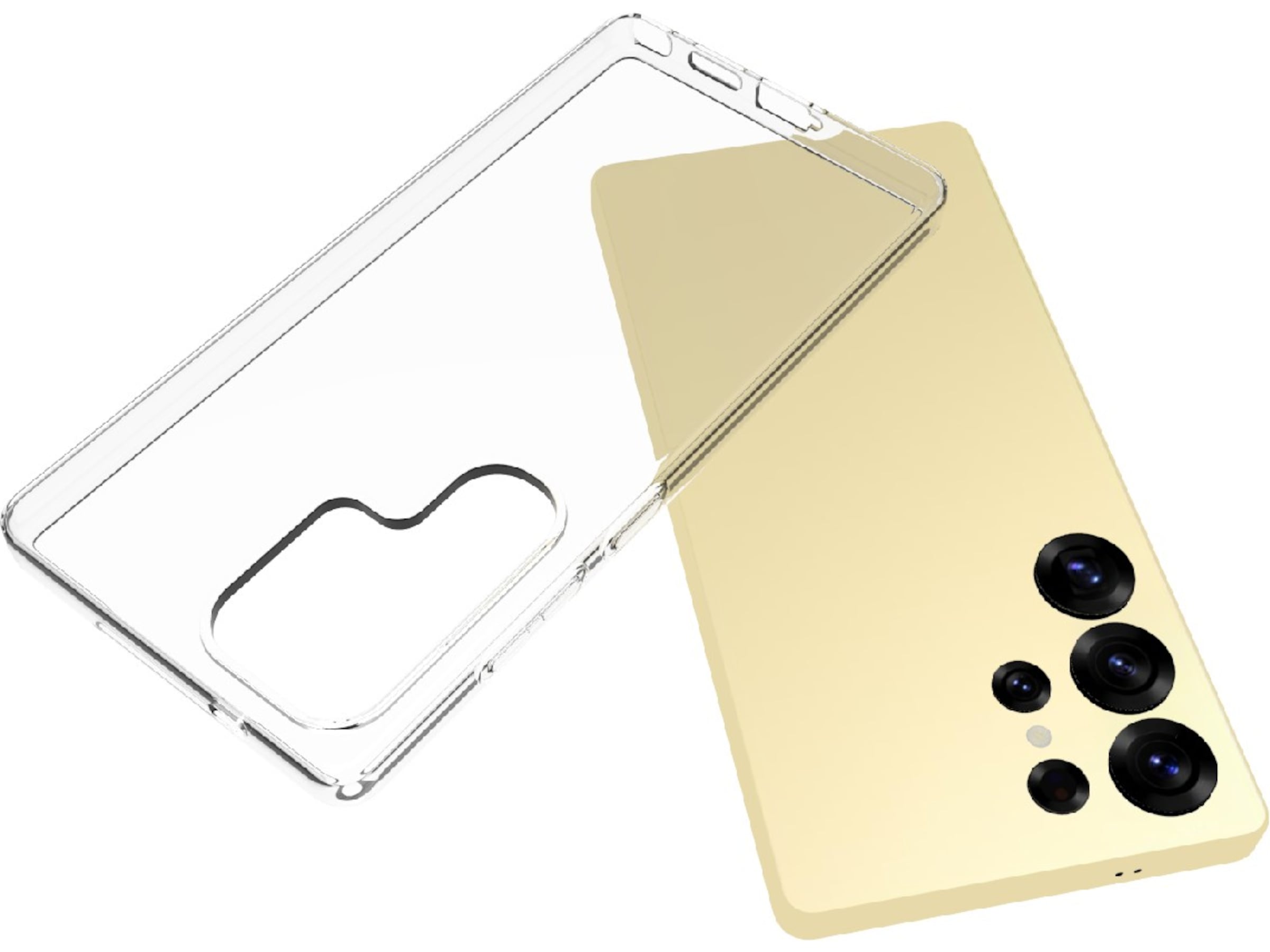 iiglo Galaxy S25 Ultra Silikondeksel (gjennomsiktig) Deksel til mobiltelefon