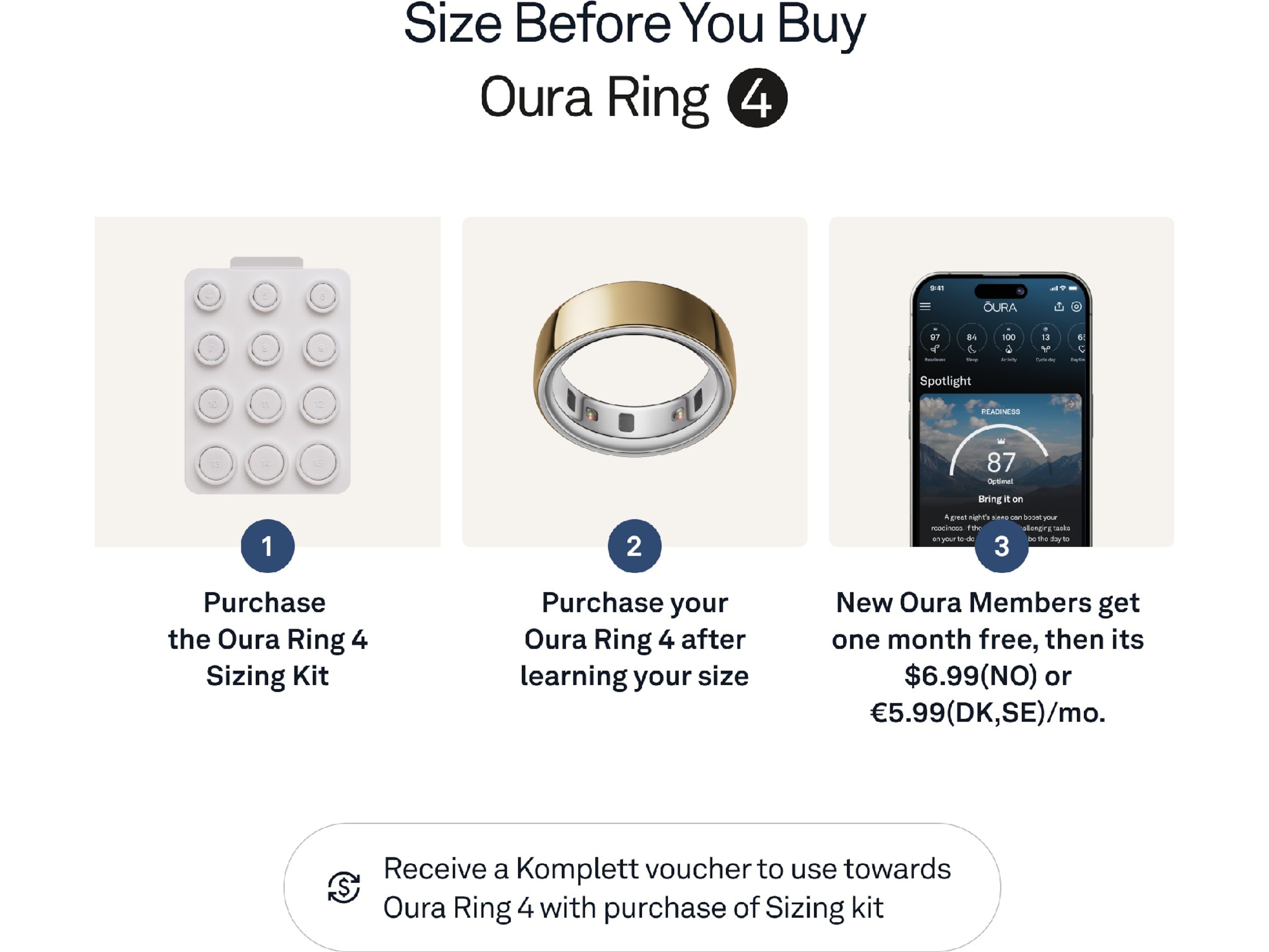 Oura Ring 4 Smart Ring str. 11 (gull) Smart ring