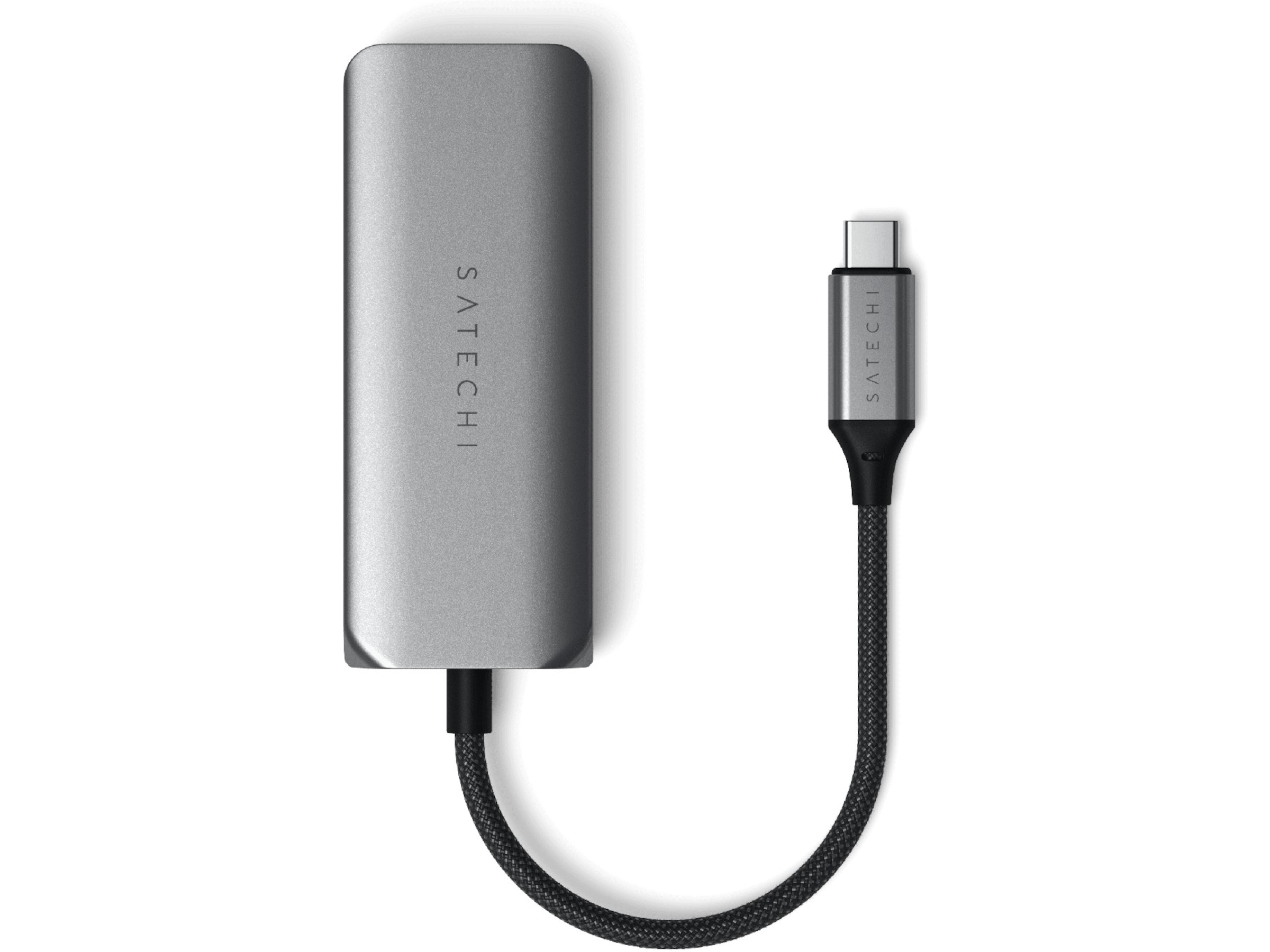 Satechi 4-in-1 USB-C og Ethernet docking (stellargrå) Dockingstasjon & USB-HUB