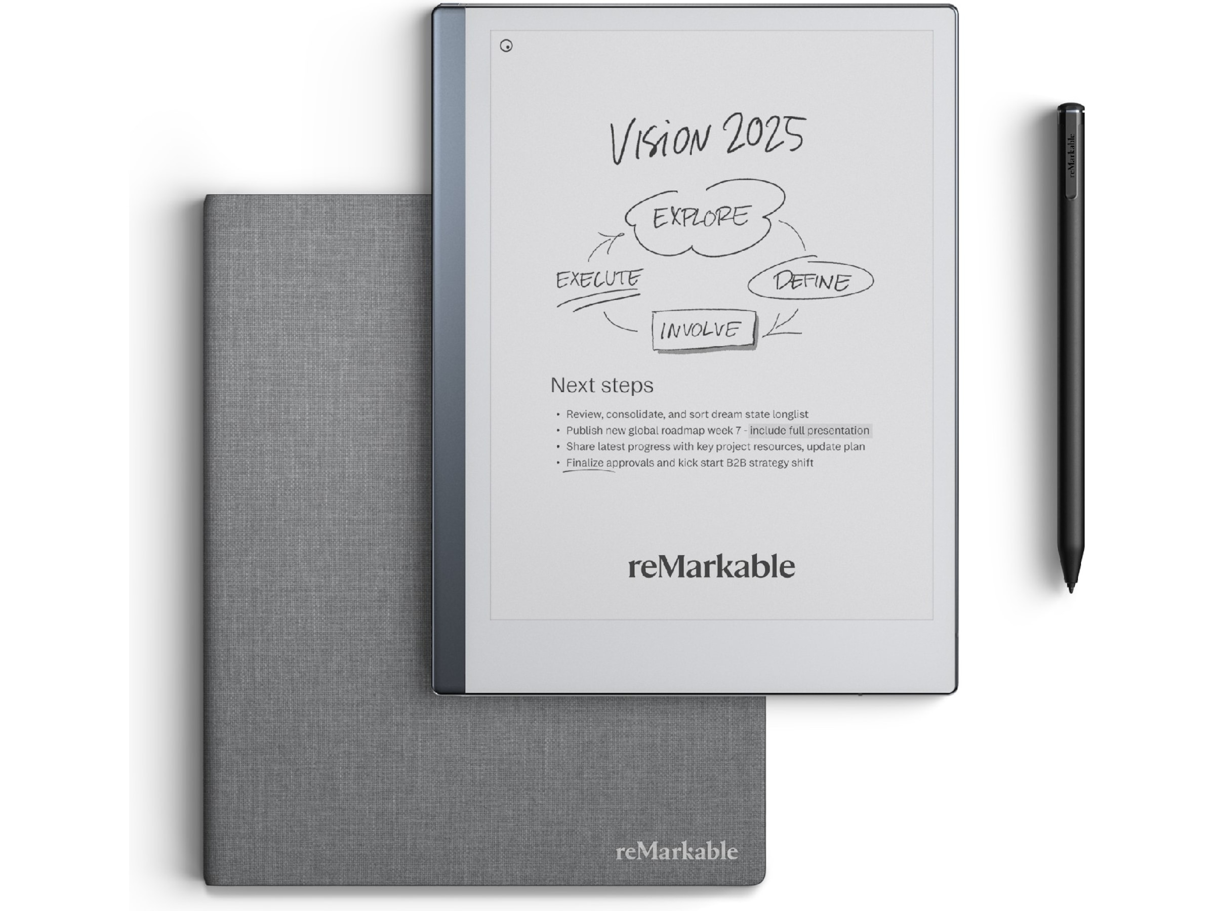 reMarkable 2 10,3" 8GB inkl. Marker Plus og Book Folio (grå polymervev) Digitale notatblokker & tilbehør
