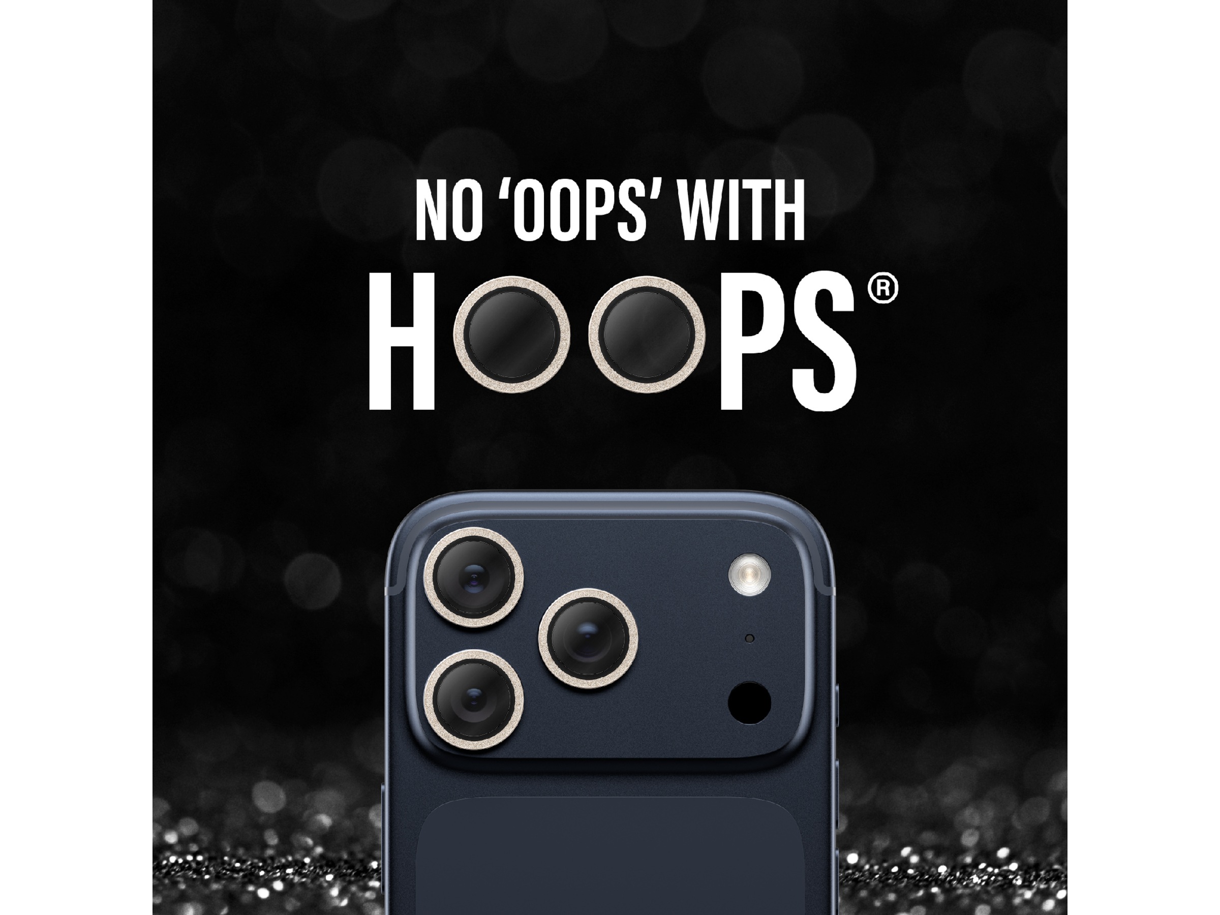 PanzerGlass iPhone 17 Pro / 17 Pro Max / 16 Pro / 16 Pro Max Hoops Linsebeskytter (glitter gold) Skjermbeskyttelse