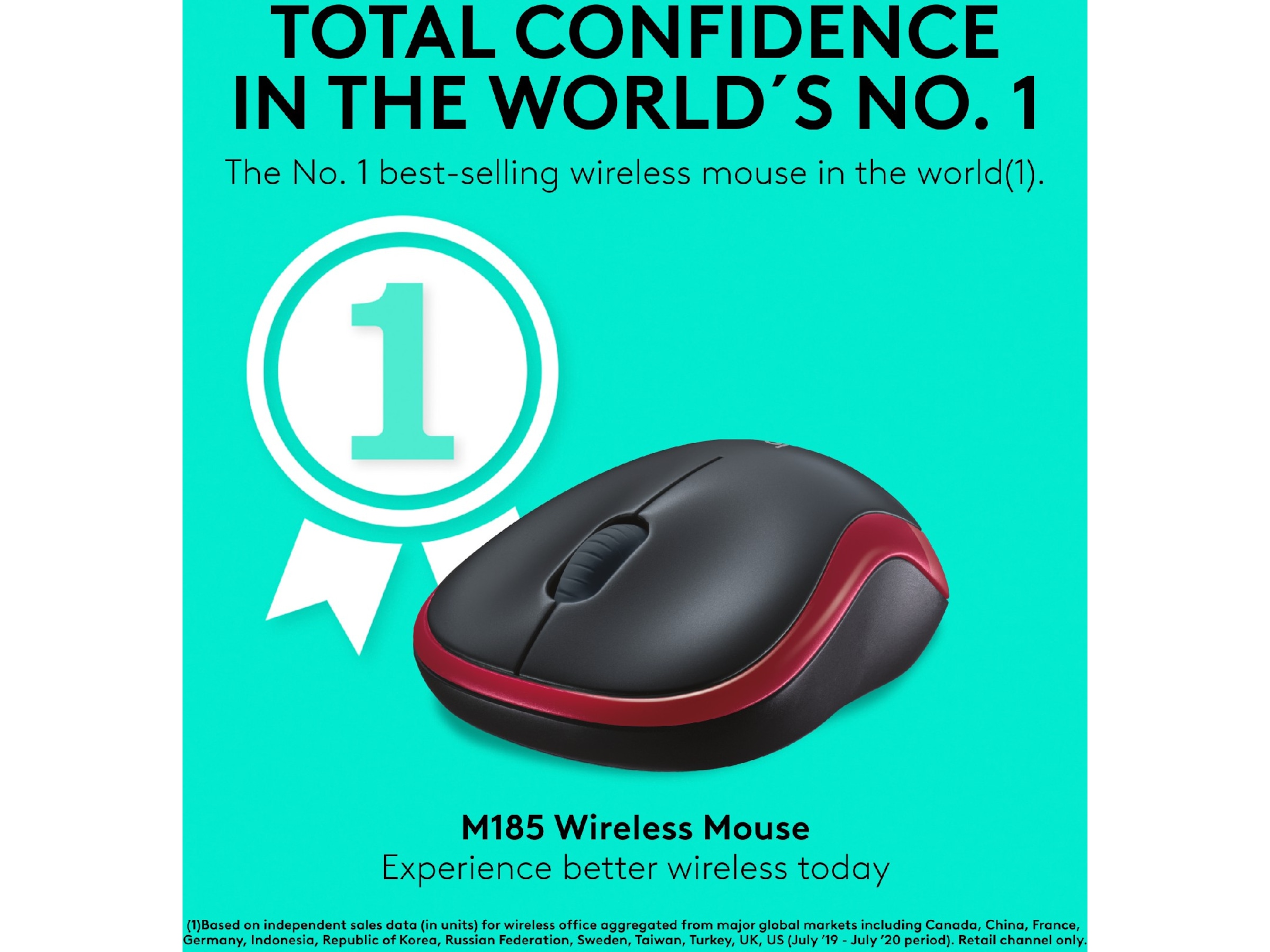 Logitech M185 Trådløs Mus Rød Mus