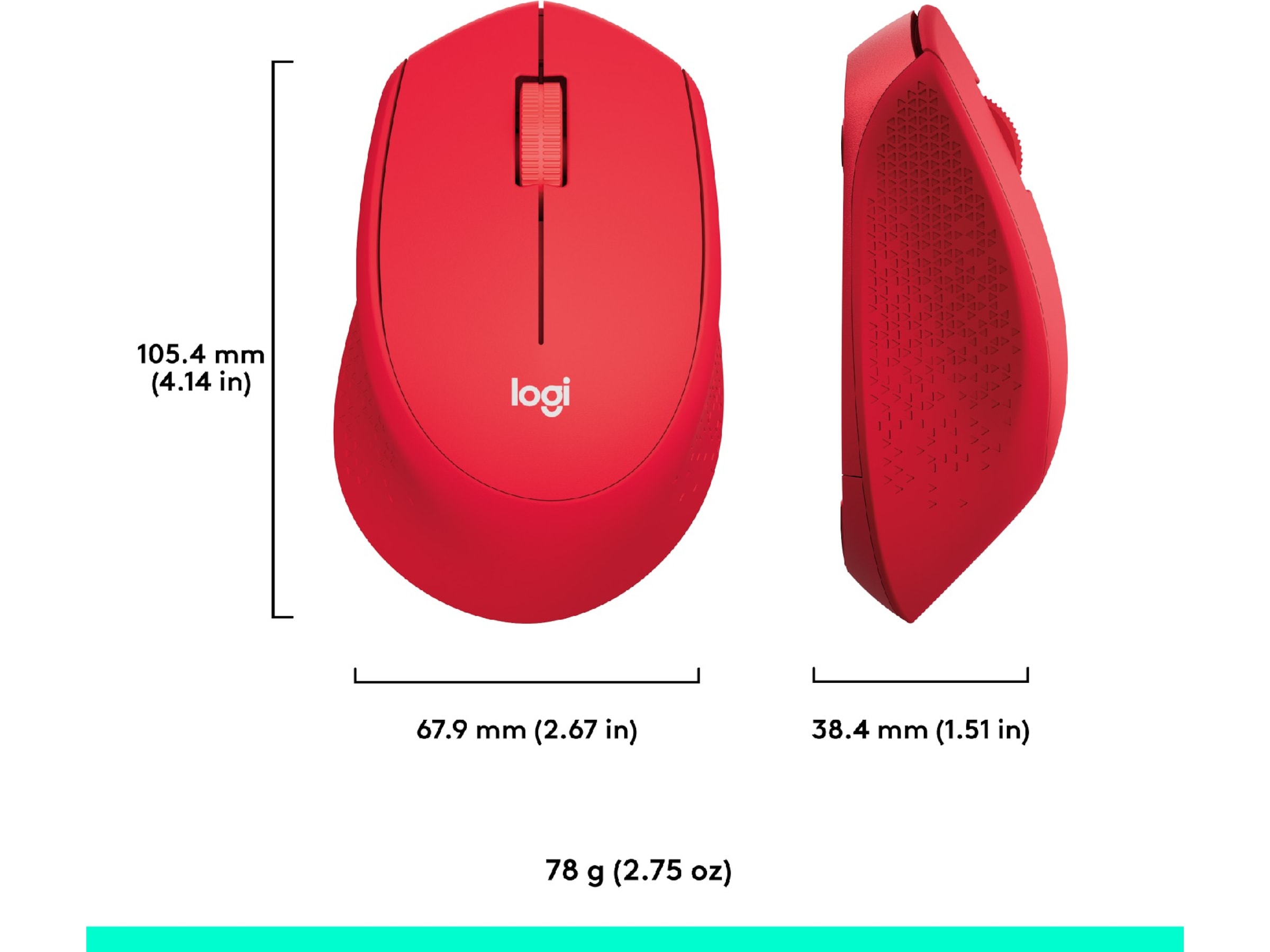 Logitech M330 Silent Plus Trådløs Rød Mus