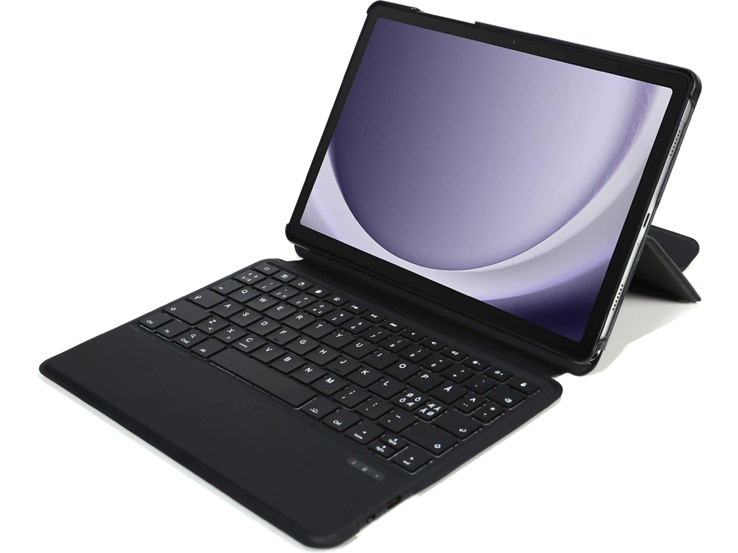 Gre8t Galaxy Tab A9+ tastaturdeksel (sort) Tastatur og stylus