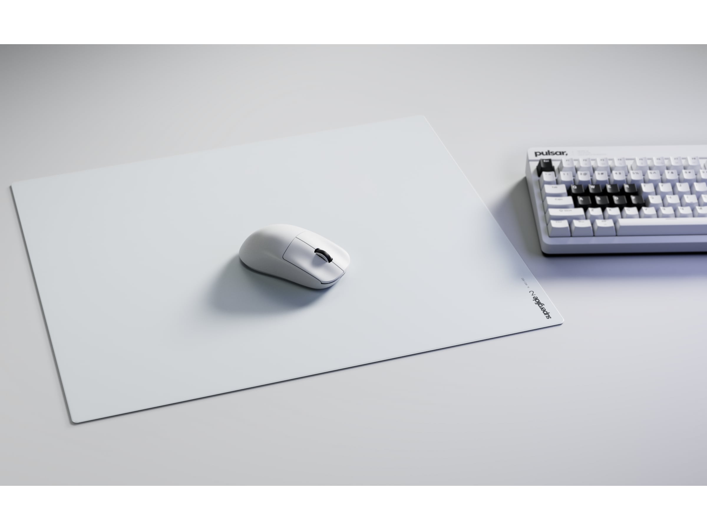 Pulsar Superglide Glass Musematte XL (hvit) Gamingmusematte